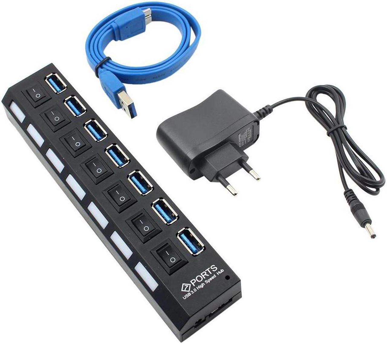 HUB 3.0 4/7 Ports Micro  3.0 HUB Splitter with Power Adapter  Hab High Speed 5gbps  Splitter 3 HUB for PC 2 Years