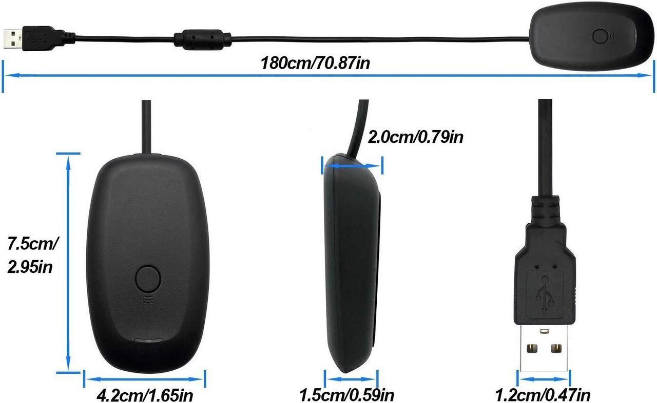 Alt view image 5 of 5 - USB Wireless Controller Gamepad PC Computer Laptop Gaming Receiver Adapter for XBOX 360 Xbox360 X-360 Game Accessories