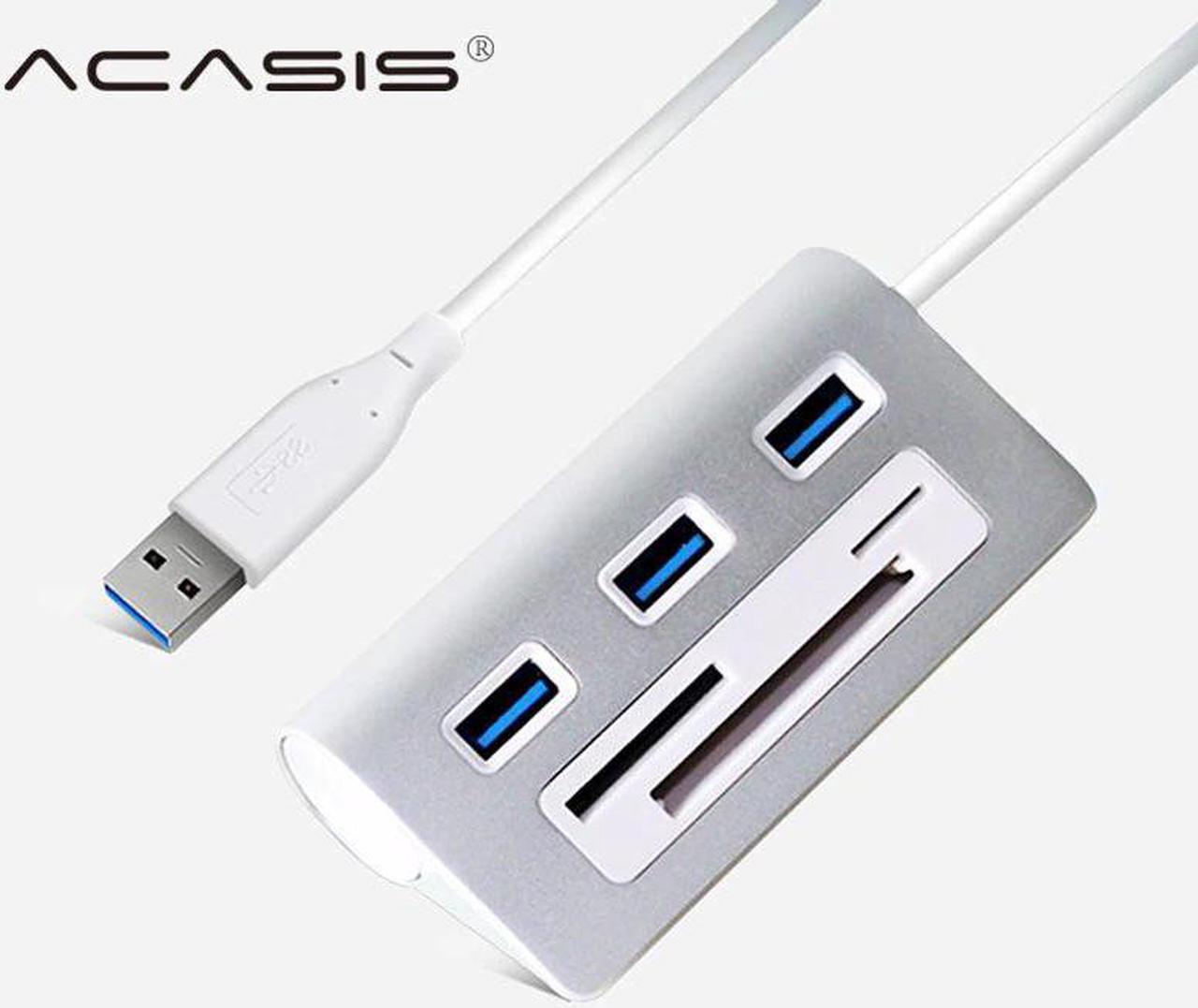 HS0023 USB 3.0 HUB High Speed Aluminum  3.0 Card reader Hubs Power Interface TF  CF Card Reader iMac PC for Macbook