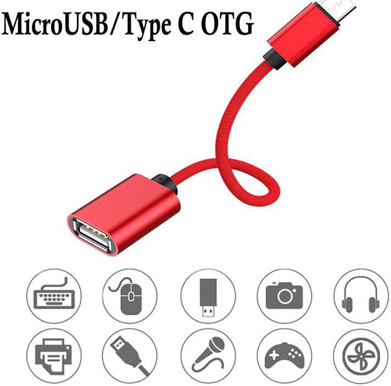 3colors 18cm Micro USB OTG Cable Type C OTG Cable Gaming OTG Adapter Cellphone Game Mouse Keyboard Connector for