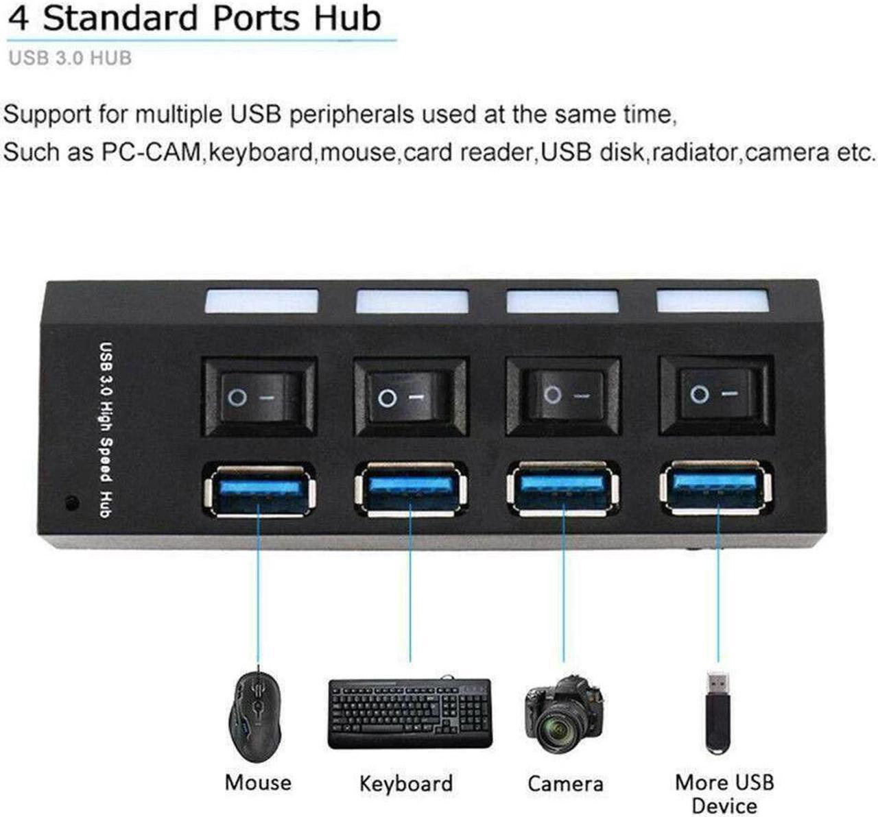 3.0 Hub  Hub 3.0 Multi  Splitter 3 Hab 4/7 3 Port Power Expander Use with Hub Multiple For PC 2.0 Switch Adapt Y9G6