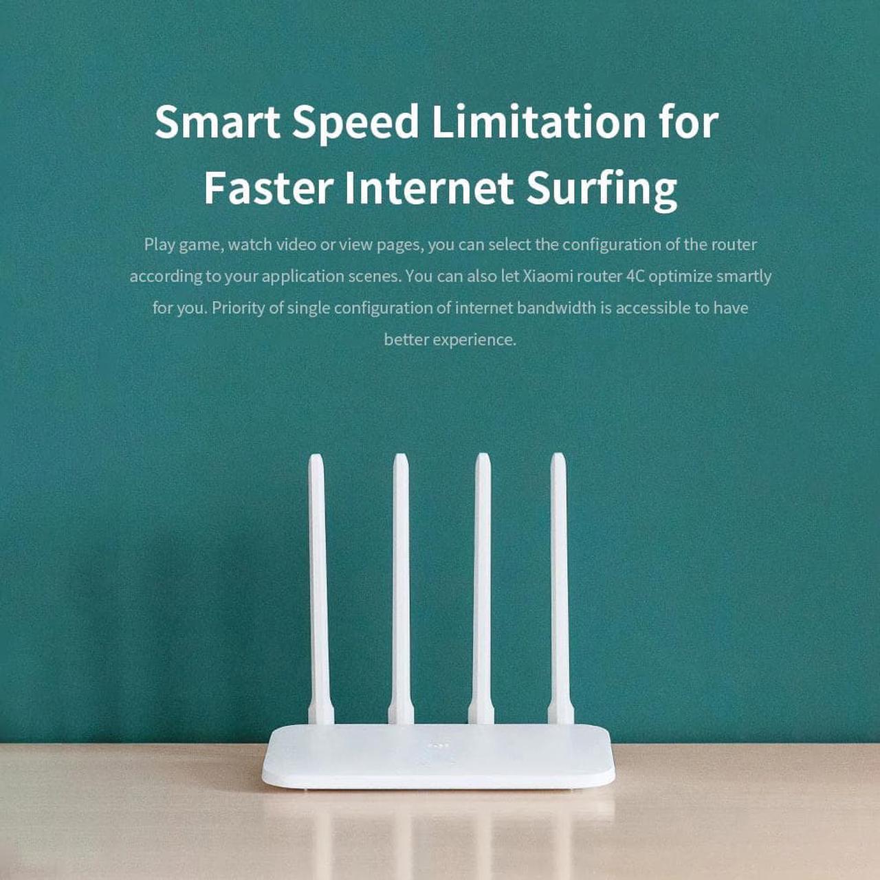Alt view image 4 of 5 - Mi WIFI Router 4C Roteador APP Control 64 RAM 802.11 b/g/n 2.4G 300Mbps 4 Antennas Wireless Routers Repeater for Home