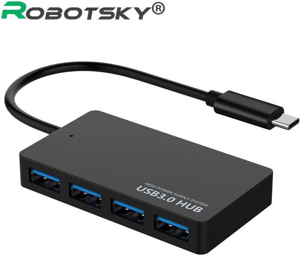 USB Type C HUB 4 Port USB C to USB 3.0 Adapter Splitter with Micro USB Power Supply for MacBook Laptop Tablet Computer