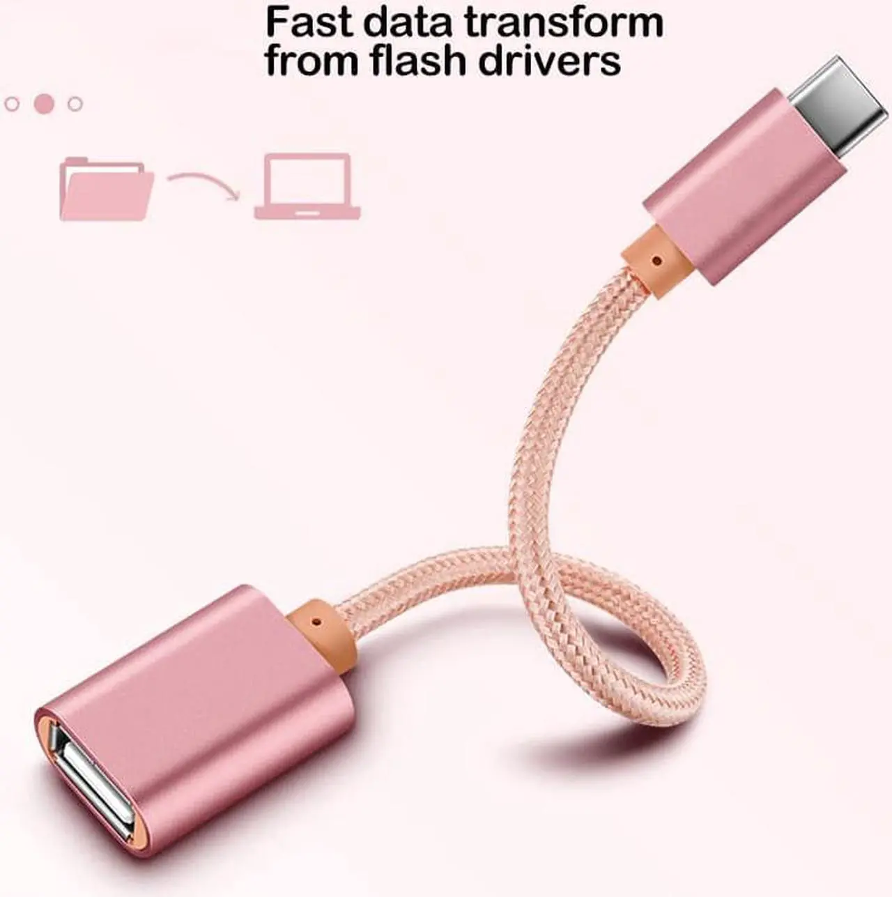 Alt view image 3 of 5 - OTG Adapter Cable for Galaxy S10 Note 10 Lite M11 M21 M31 M30S M30 M40 A5 A7 2017 A8 A9 2018 Type C USB OTG Cable