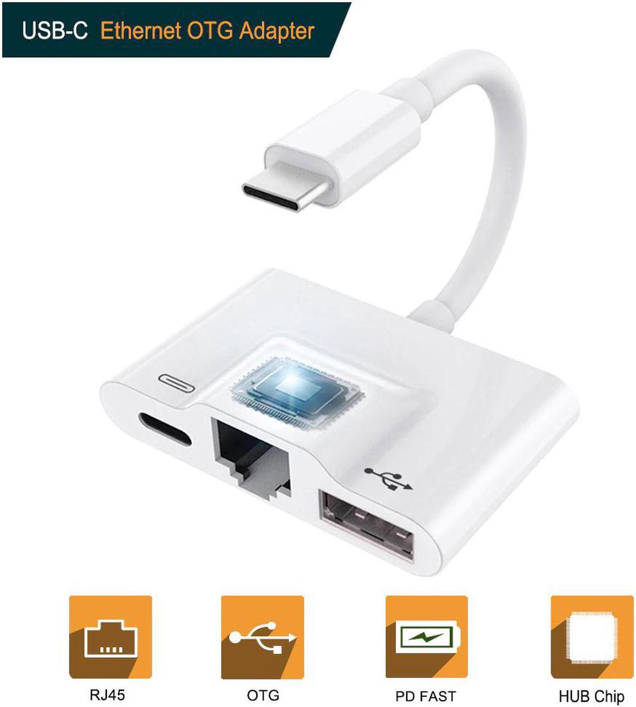 USB C Ethernet OTG Adapter Type C to RJ45 Port USB 3.0 Adapter USB-C Splitter Hub for iPad pro Google Pixel 3 HTC Ultra