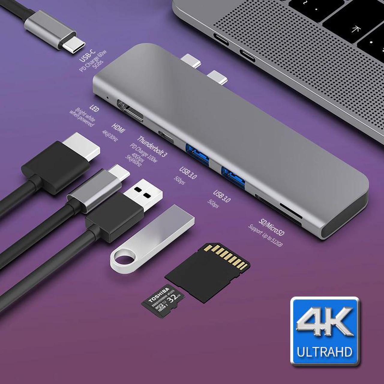 Main image of 3.1 Type-C Hub To Adapter 4K Thunderbolt 3 C Hub with Hub 3.0 TF SD Reader Slot PD for MacBook Pro/Air 2018/2019