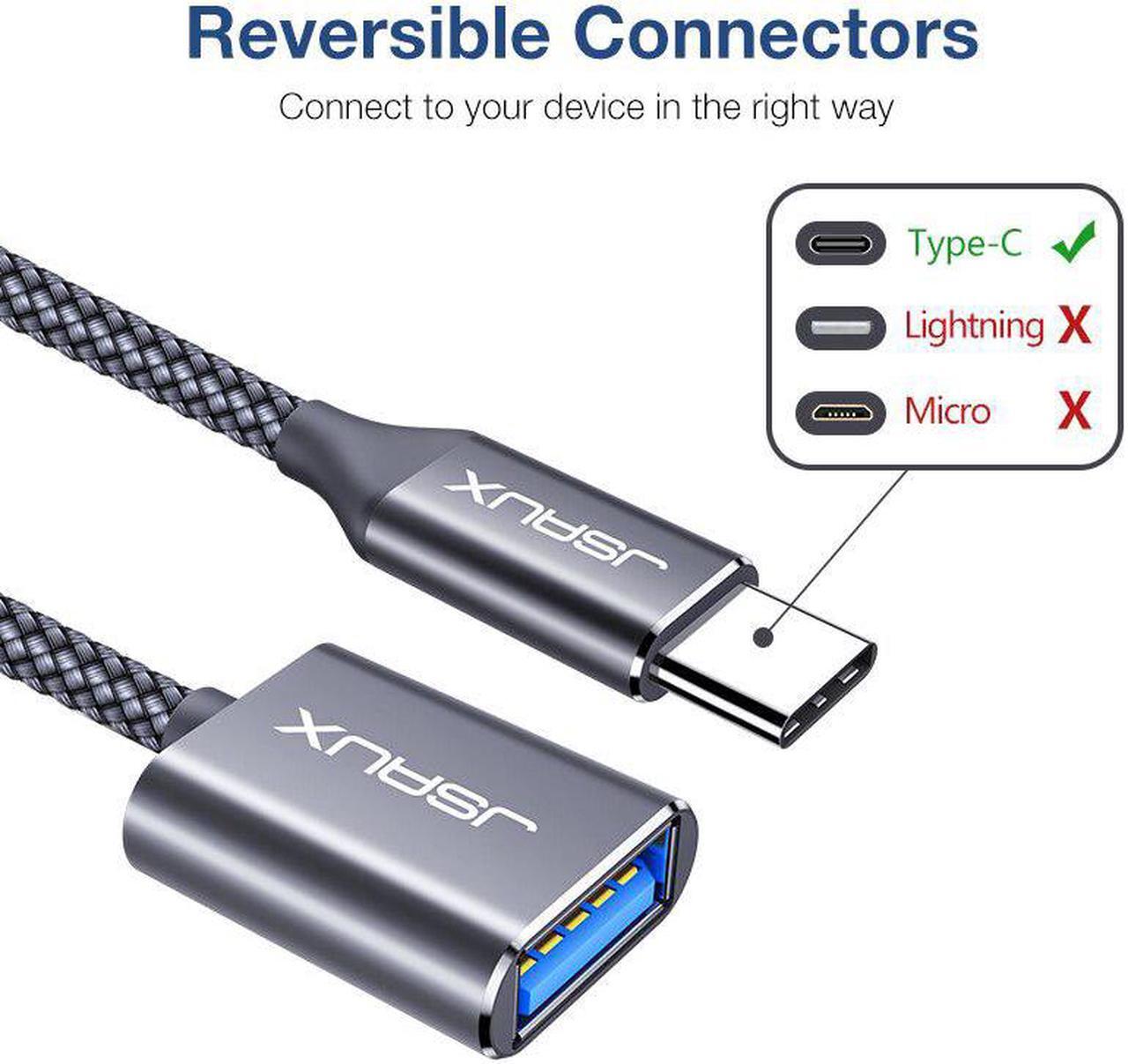 Alt view image 3 of 5 - 2Pack USB C Adapter OTG Type C Cable USB C to USB 3.0 Adapter Otg Cable Thunderbolt 3 for MacBook