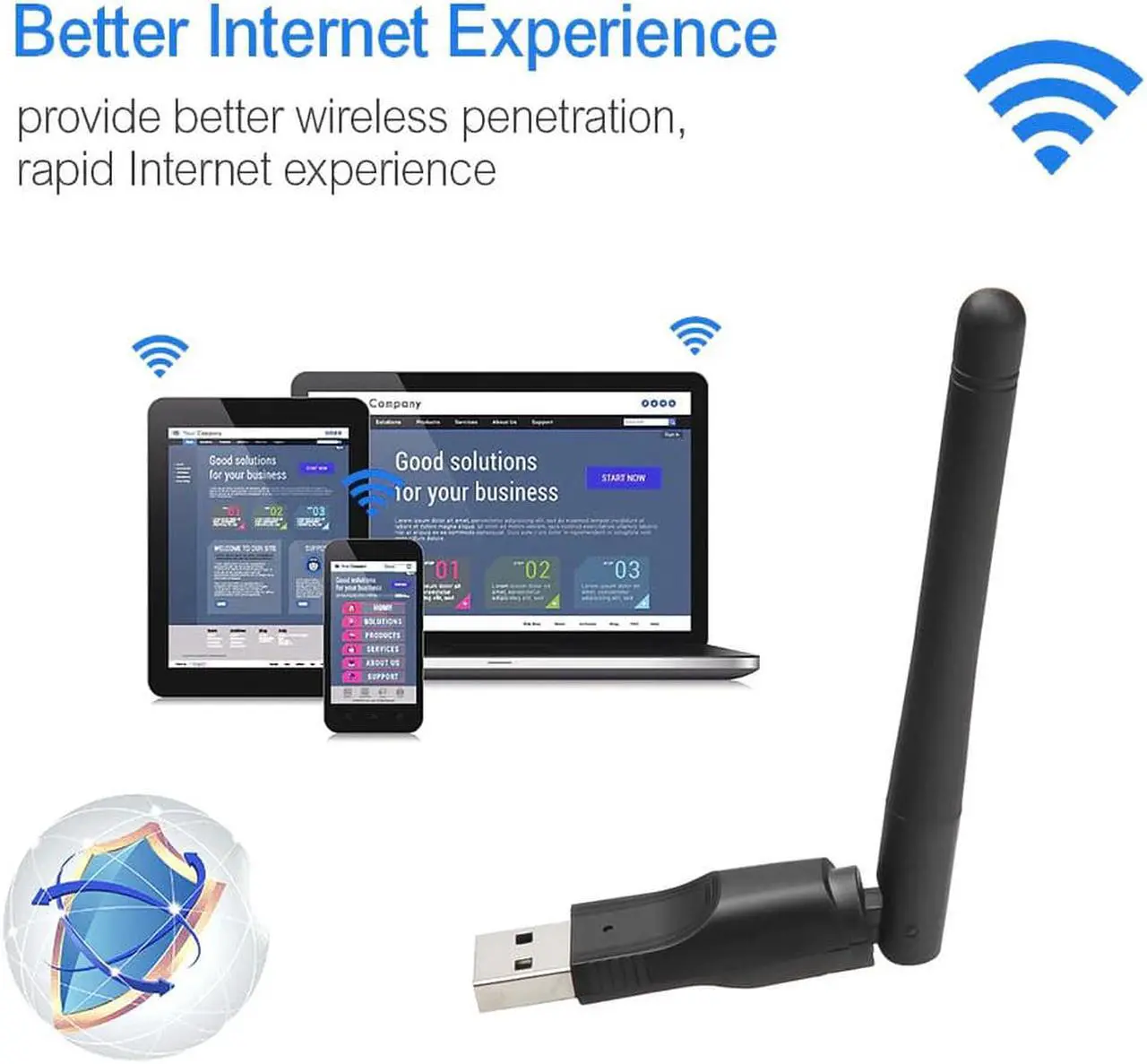 Alt view image 4 of 5 - Mini Wireless USB WiFi Adapter Network LAN Card MT7601 150Mbps 802.11n/g/b Network LAN Card Wifi Dongle For Set Top Box