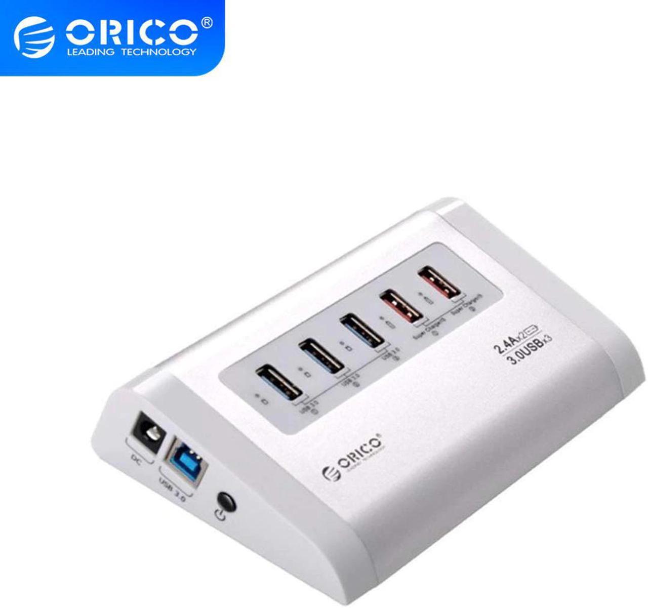 UH3C2-SV USB3.0 HUB 5Gbps High Speed with Charger for Mole Phone Tablet EU Plug/US Plug-Silver