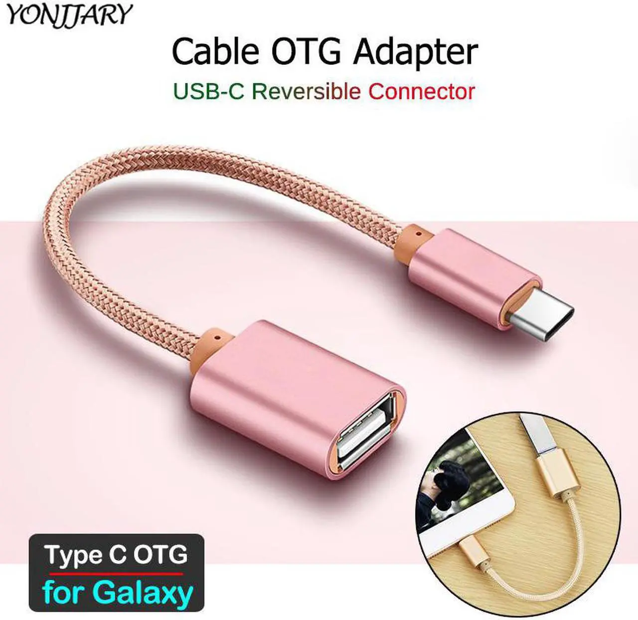 Main image of OTG Adapter Cable for Galaxy S10 Note 10 Lite M11 M21 M31 M30S M30 M40 A5 A7 2017 A8 A9 2018 Type C USB OTG Cable