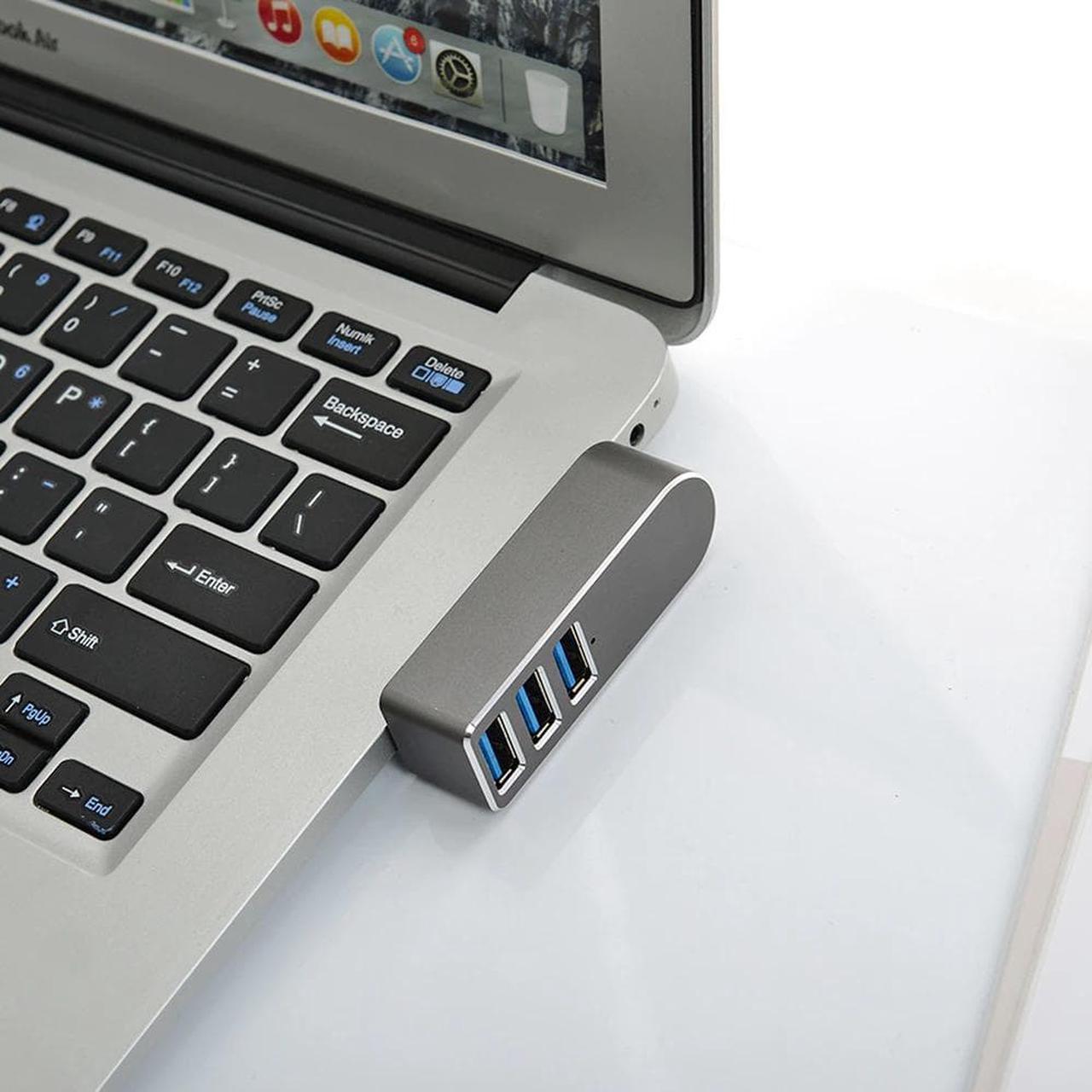 Speed Aluminum Alloy Mini 3 Port USB 3.0 Hub Rotate USB Splitter Adapter for PC Laptop