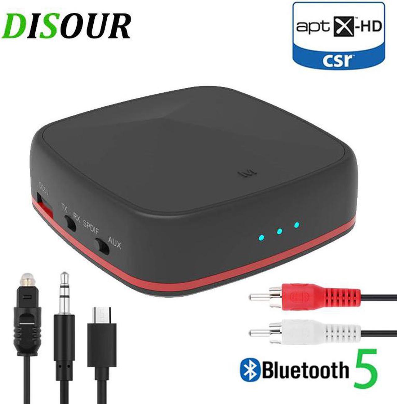 5.0 Bluetooth Audio Transmitter Receiver Aptx HD/LL Music Wireless Adapter RCA/3.5 MM AUX Jack Low latency For TV PC Car