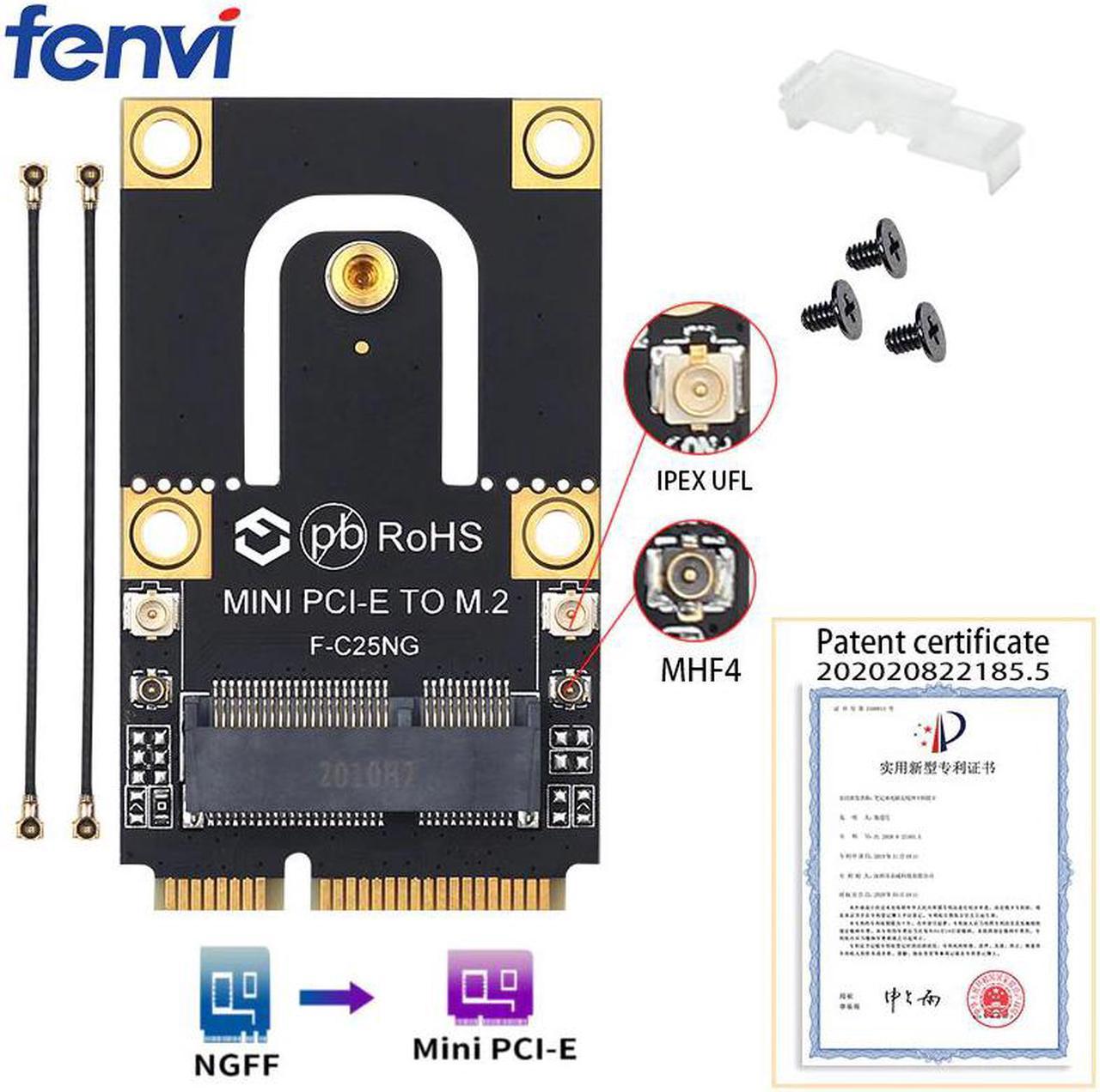 M.2 NGFF To Mini PCI-E Wireless Adapter Converter With IPEX 4 Antenna For M.2 Wifi Bluetooth Card For AX200 BCM94352Z DW1560