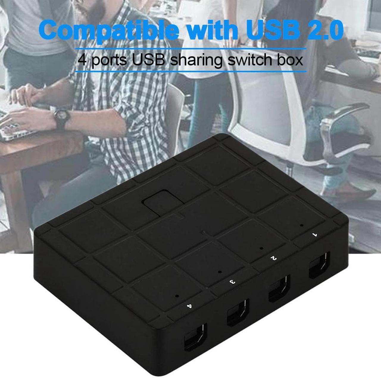 Alt view image 2 of 5 - 4 Ports USB2.0 Hub KVM Box Scanner Monitor Accessory Plug And Play Home Office For PC Printer Sharing Switch Adapter Portable