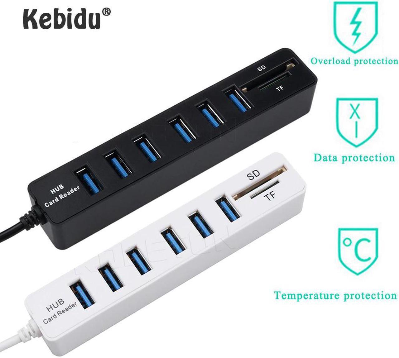 USB Hub 3/6 Port Expander Hub High Speed Multi USB Splitter 2.0 Hub 3 Hub 3.0 Multiple USB3.0 TF  Card Reader For PC