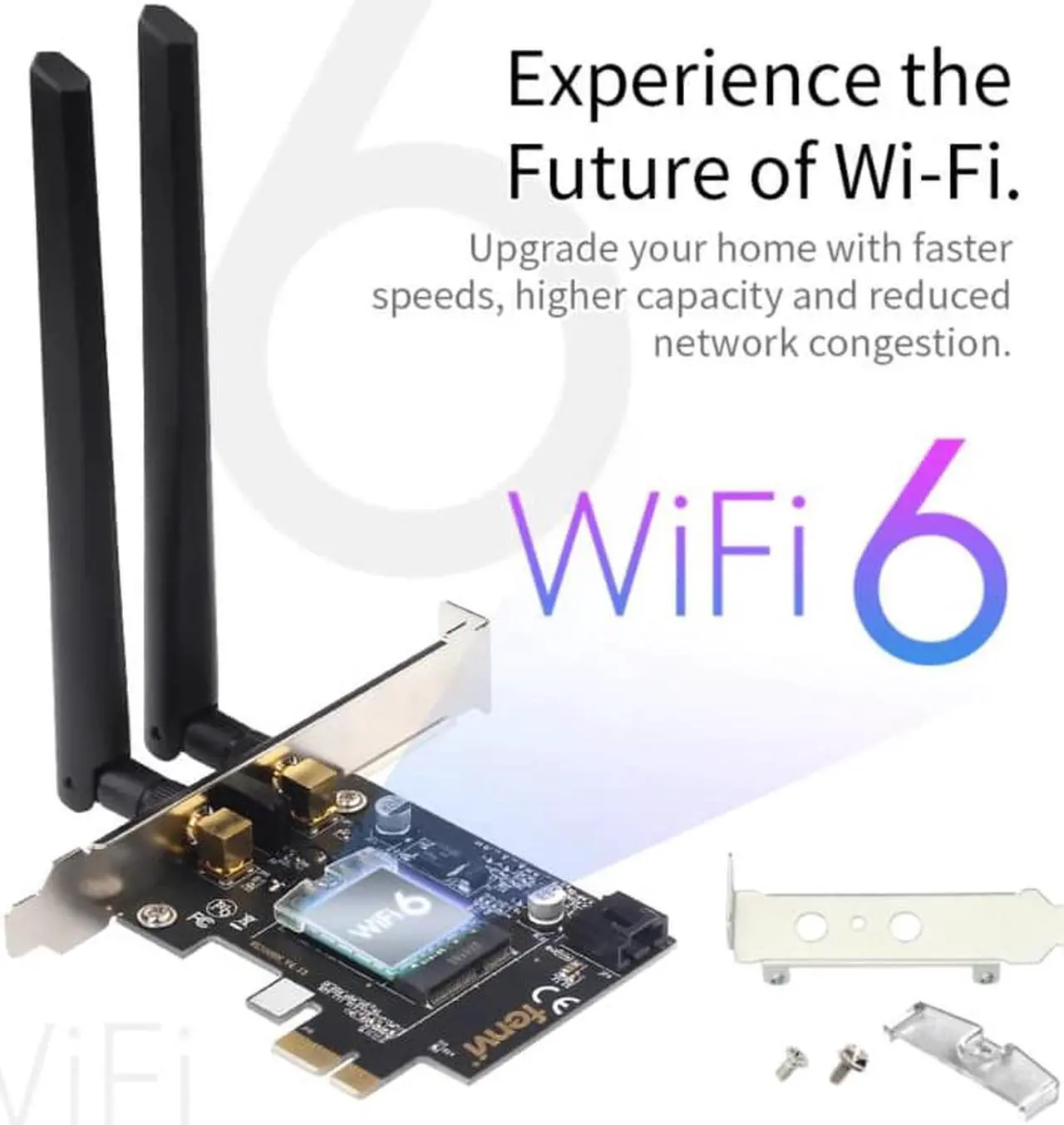 Alt view image 2 of 5 - Desktop Wi-Fi 6 PCI-E Wireless Adapter 2.4Gbps 2.4G/5Ghz 802.11ac/ax Bluetooth 5.0 AX200NGW Wifi Card For  AX200 MU-MIMO