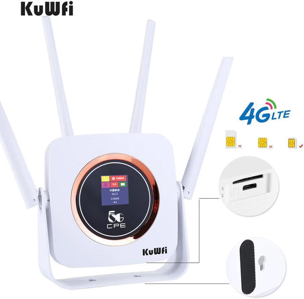 Alt view image 5 of 5 - CAT6 High Speed 4G LTE Router SIM Card, WiFi Wireless Modem 4G CPE WiFi Router with External Antenna up to 32 Users