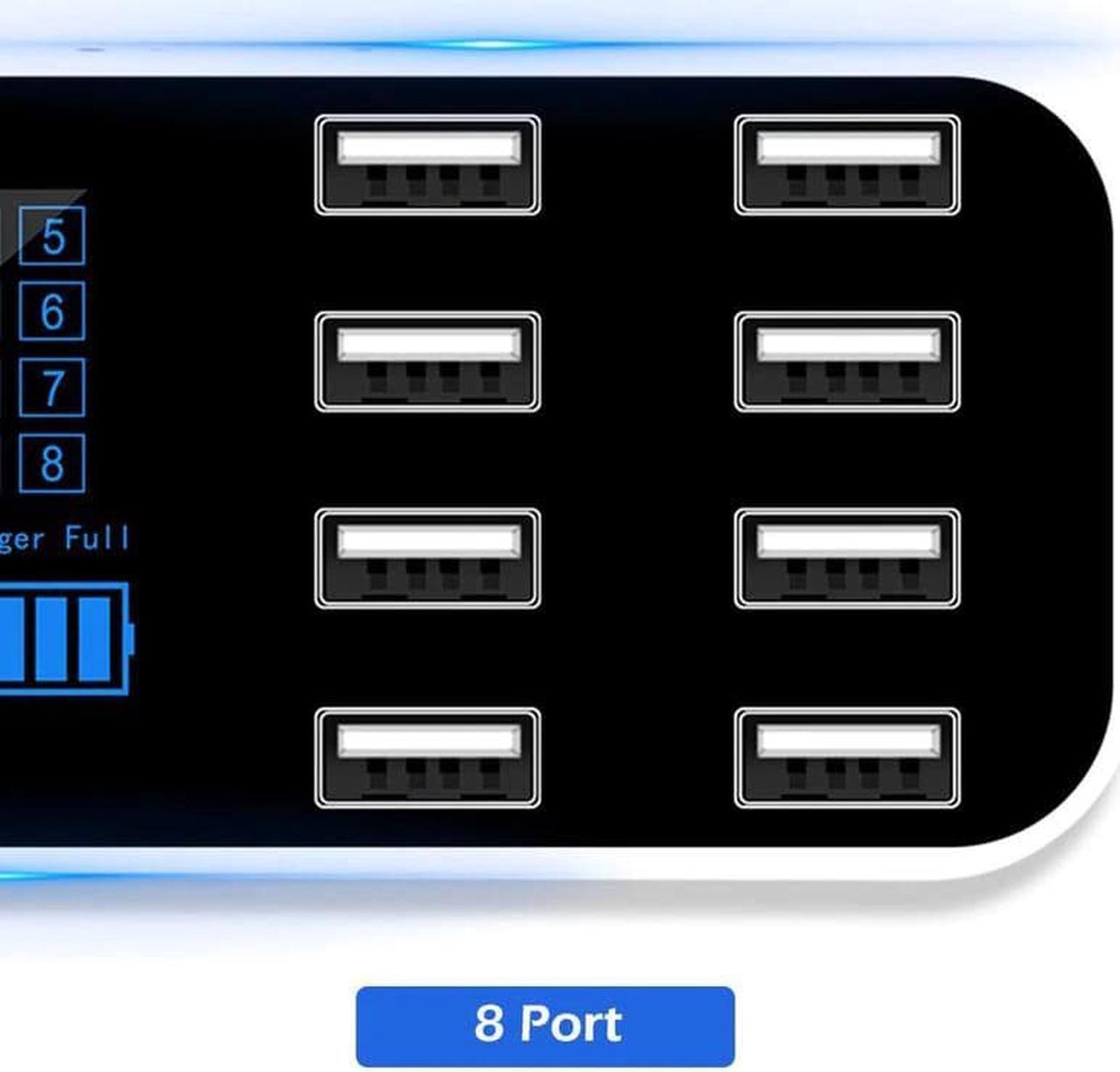 Alt view image 4 of 5 - 8 Ports USB Car Charger HUB QC 3.0 Quick Charger with LCD Voltage Display Multiple USB3.0 Charging Dock Station for Mole Phone