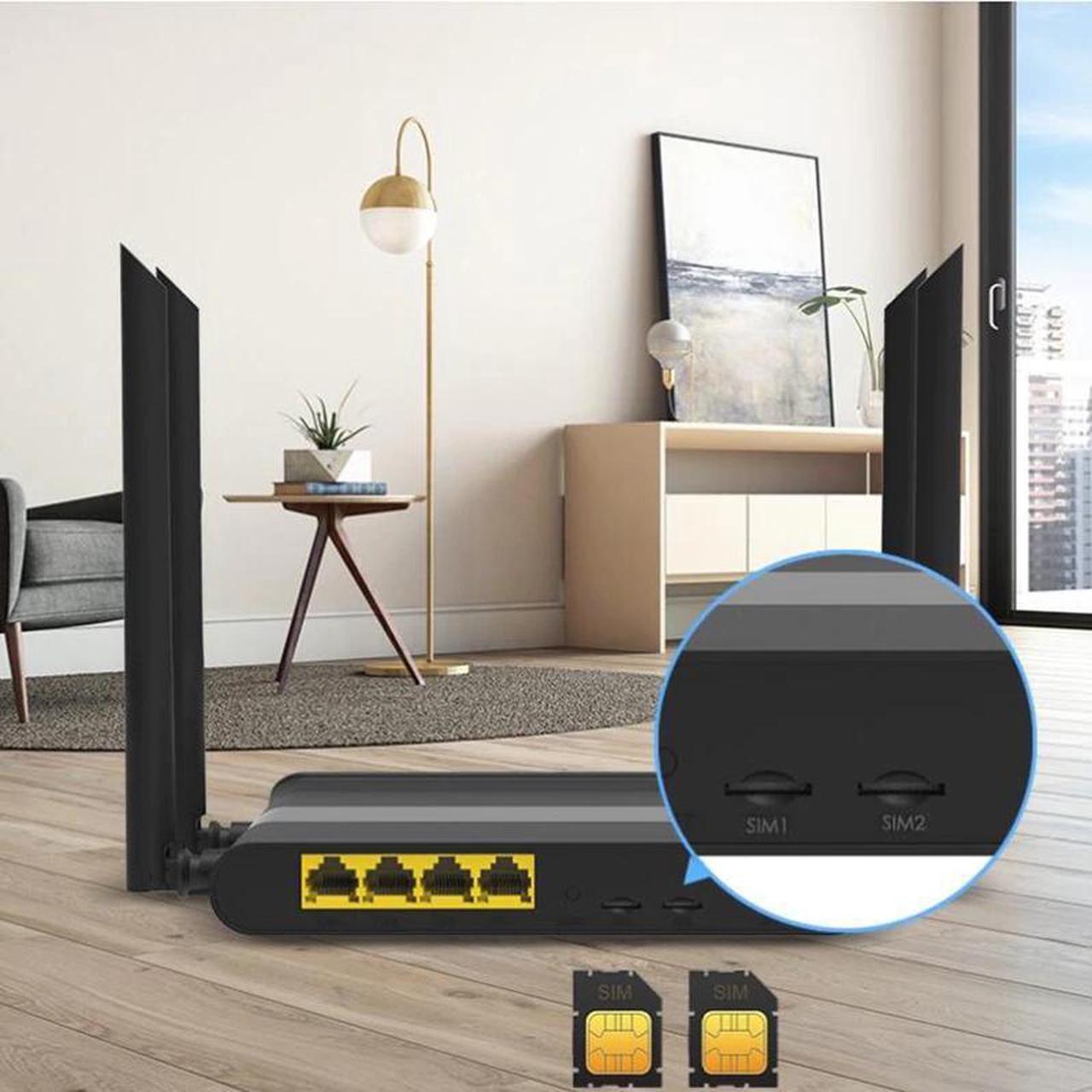 Alt view image 4 of 4 - 4G LTE Modem Wifi With Four Antena 2.4G 300Mbps Support 3G&4G Function With Micro SD Card Slot And 2 Sim Card Slot Mobile Router