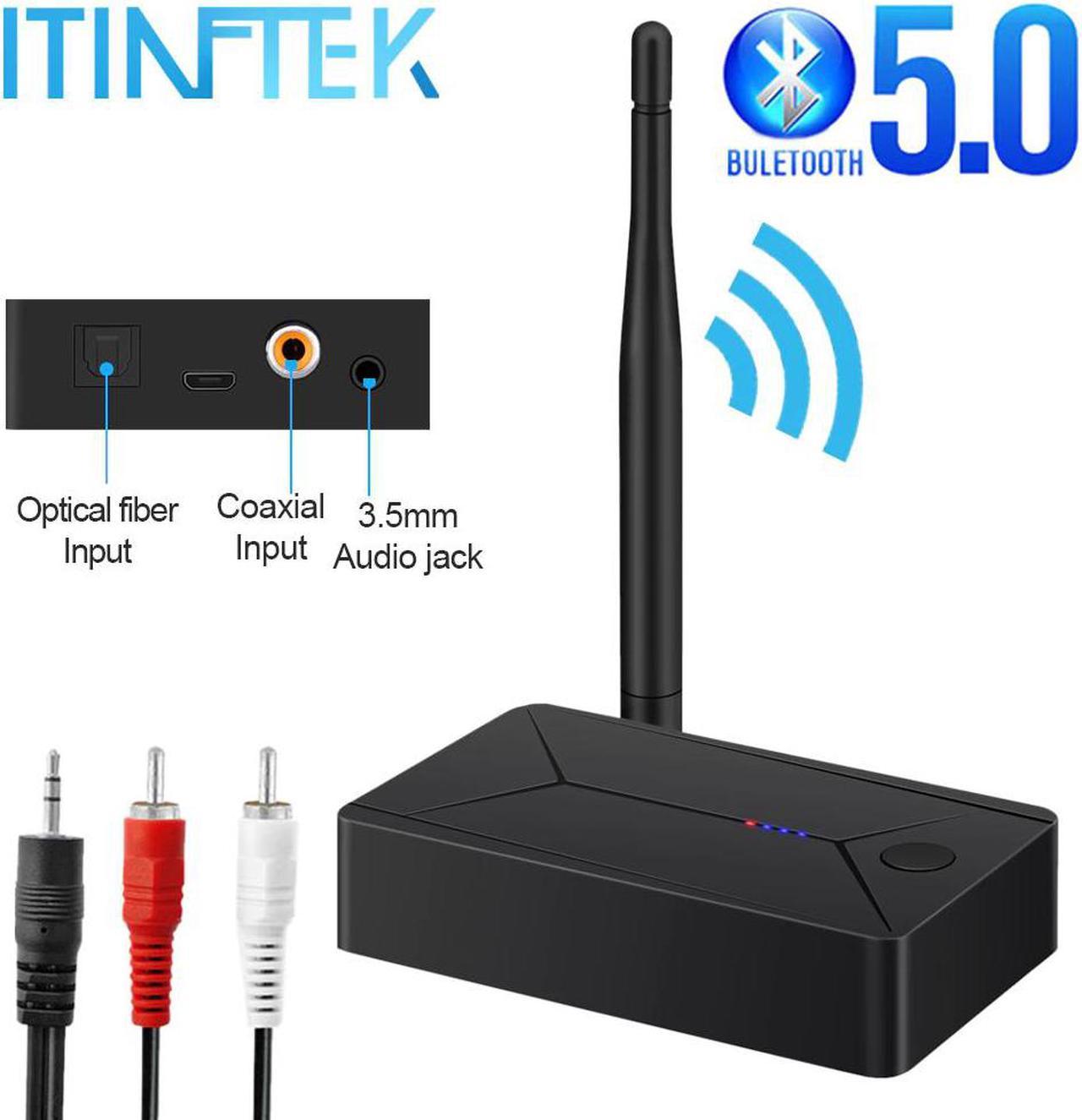 to Bluetooth 5.0 Adapter Wireless Receiver Optical Transmitter Coaxial RCA Stereo AUX Audio 3.5mm Jack for Speakers TV PC