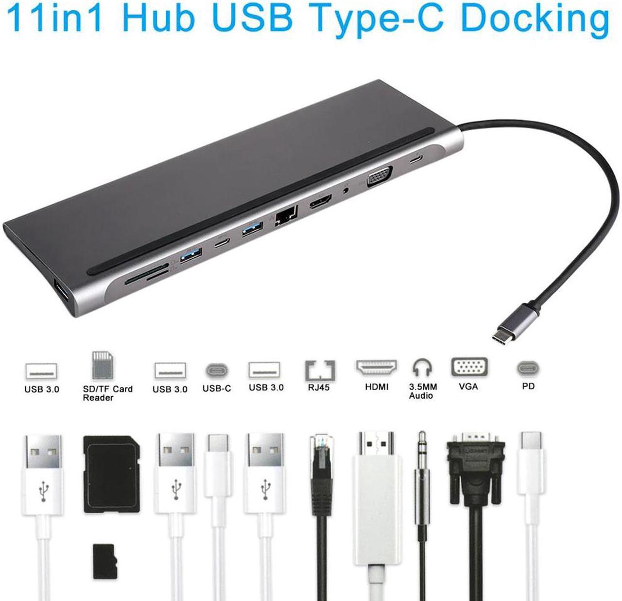 Type C HUB to 3.0  HDMI RJ45  HUB for MacBook Pro Accessories  Splitter Multi 10 Ports Type C HUB -C HUB