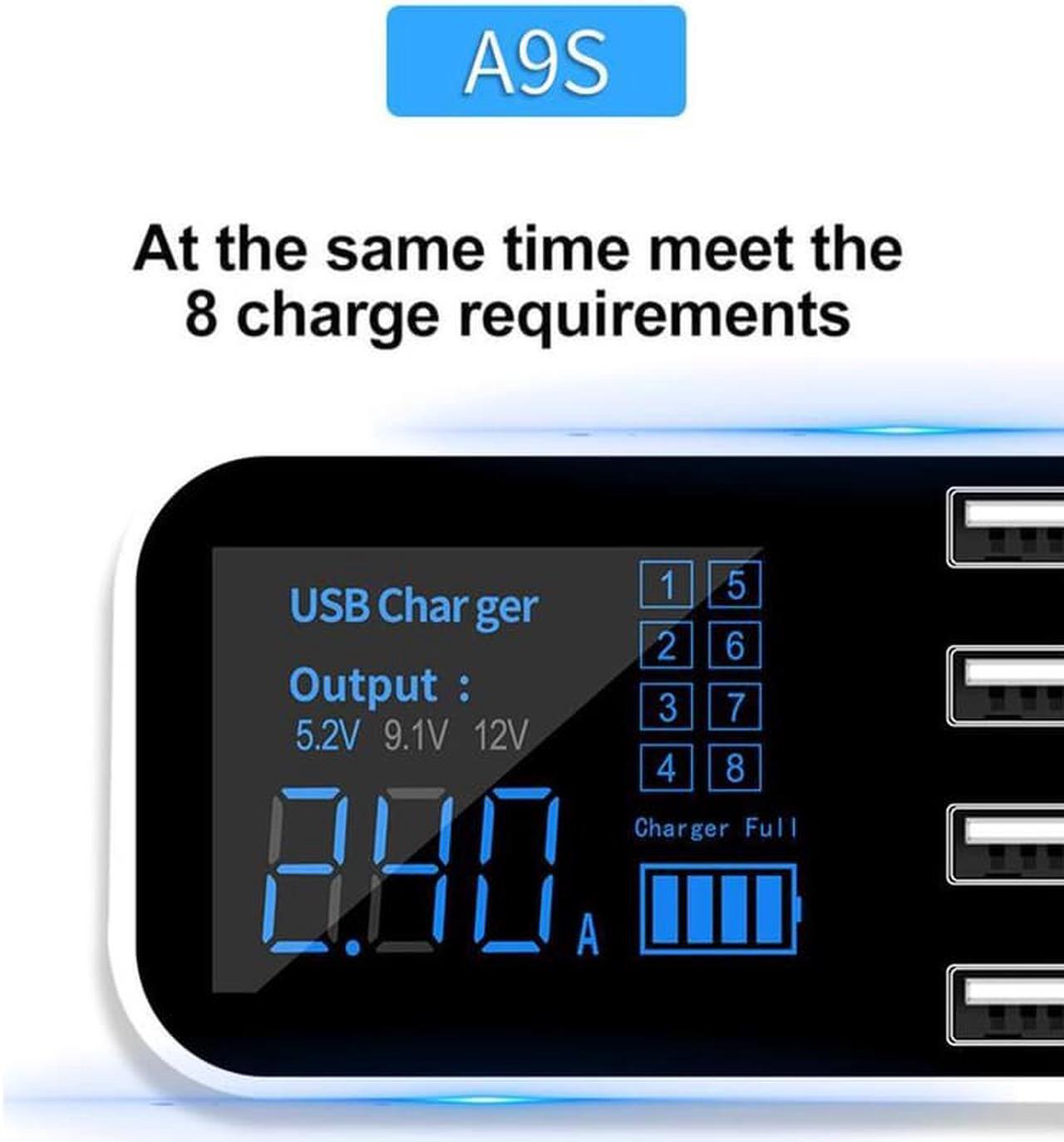 Alt view image 5 of 5 - 8 Ports USB Car Charger HUB QC 3.0 Quick Charger with LCD Voltage Display Multiple USB3.0 Charging Dock Station for Mole Phone