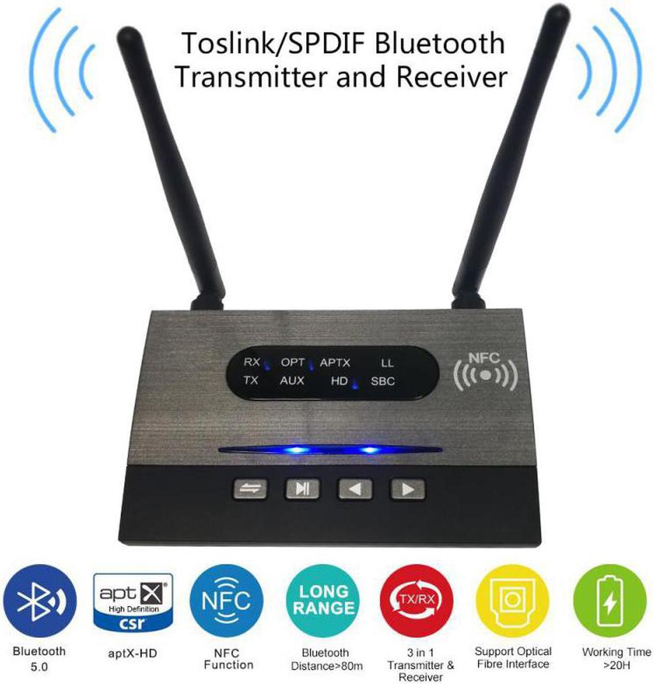 3 In 1 Bluetooth 5.0 Transmitter Receiver Csr8675 Wireless Music Audio Adapter AptX HD Low Latency Optical RCA 3.5mm For TV PC