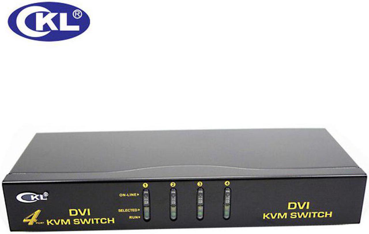 -94D 4 Port USB DVI KVM Switch Switcher with Audio and Auto Scan Function Metal