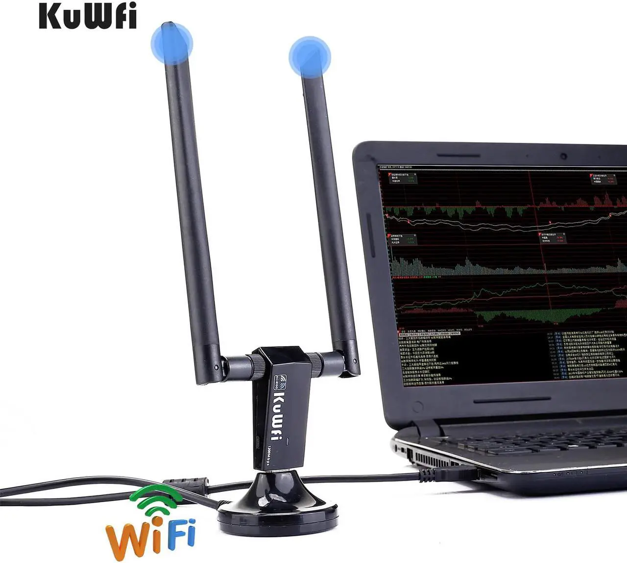 Alt view image 5 of 5 - 1200Mbps Wireless USB Network Card USB3.0 Dual Band 2.4G&5.8G Wifi Receiver&Wireless Adapter for PC With 2Pcs Antennas