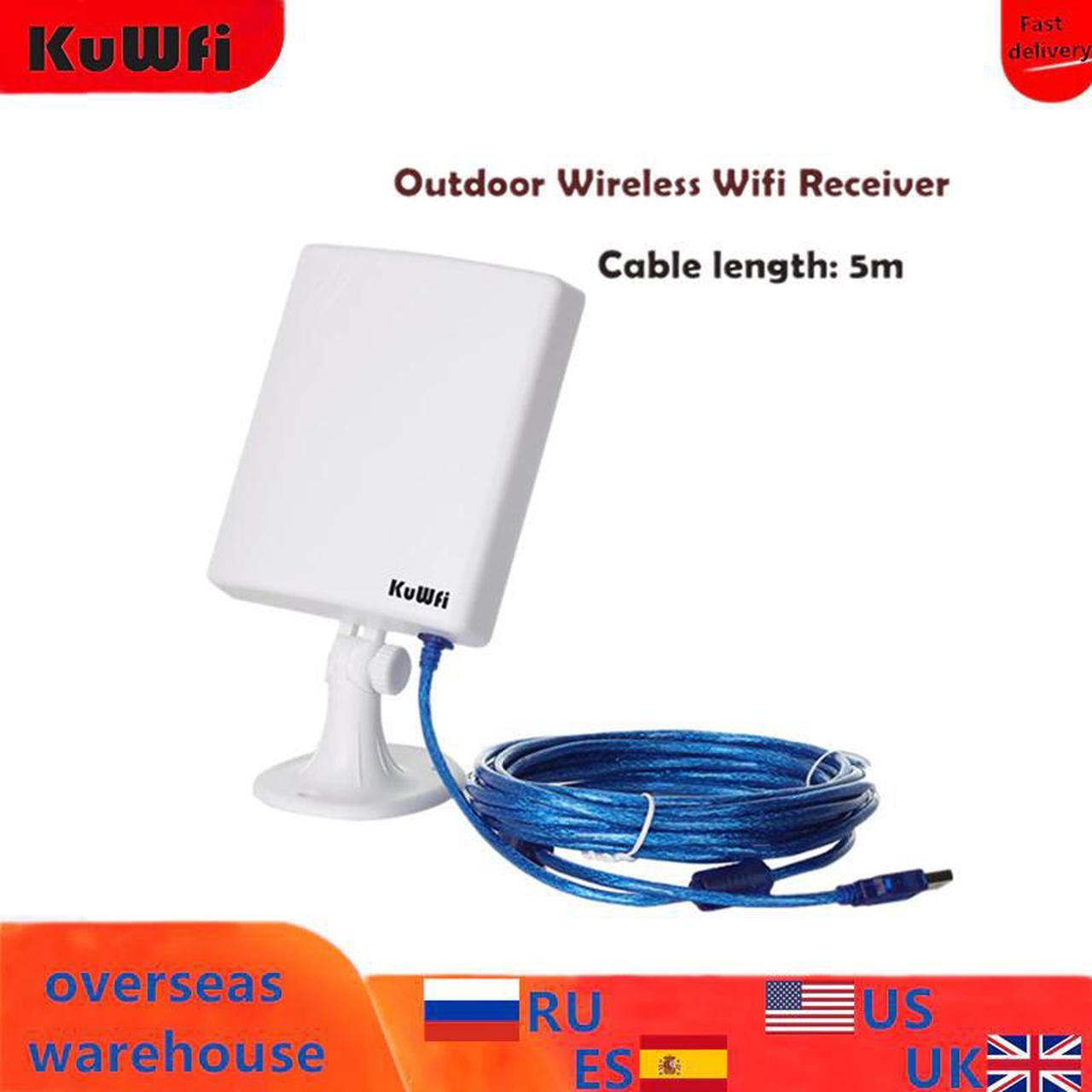 150Mbps Wifi Receiver Soft AP High Gain 14dBi  Antenna 5m Cable USB Adapter High Power Outdoor Waterproof Long Range