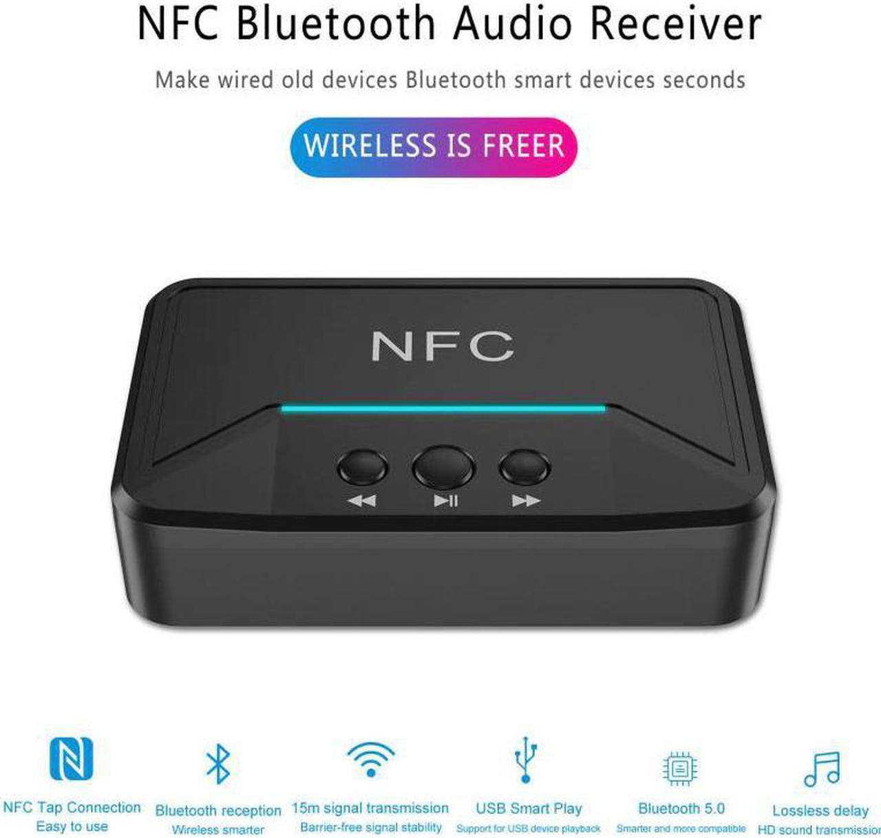 Bluetooth 5.0 Receiver RCA NFC 3.5mm Jack Aux USB Audio Adapter 3.5mm 2RCA Audio Port Bluetooth Audio Receiver