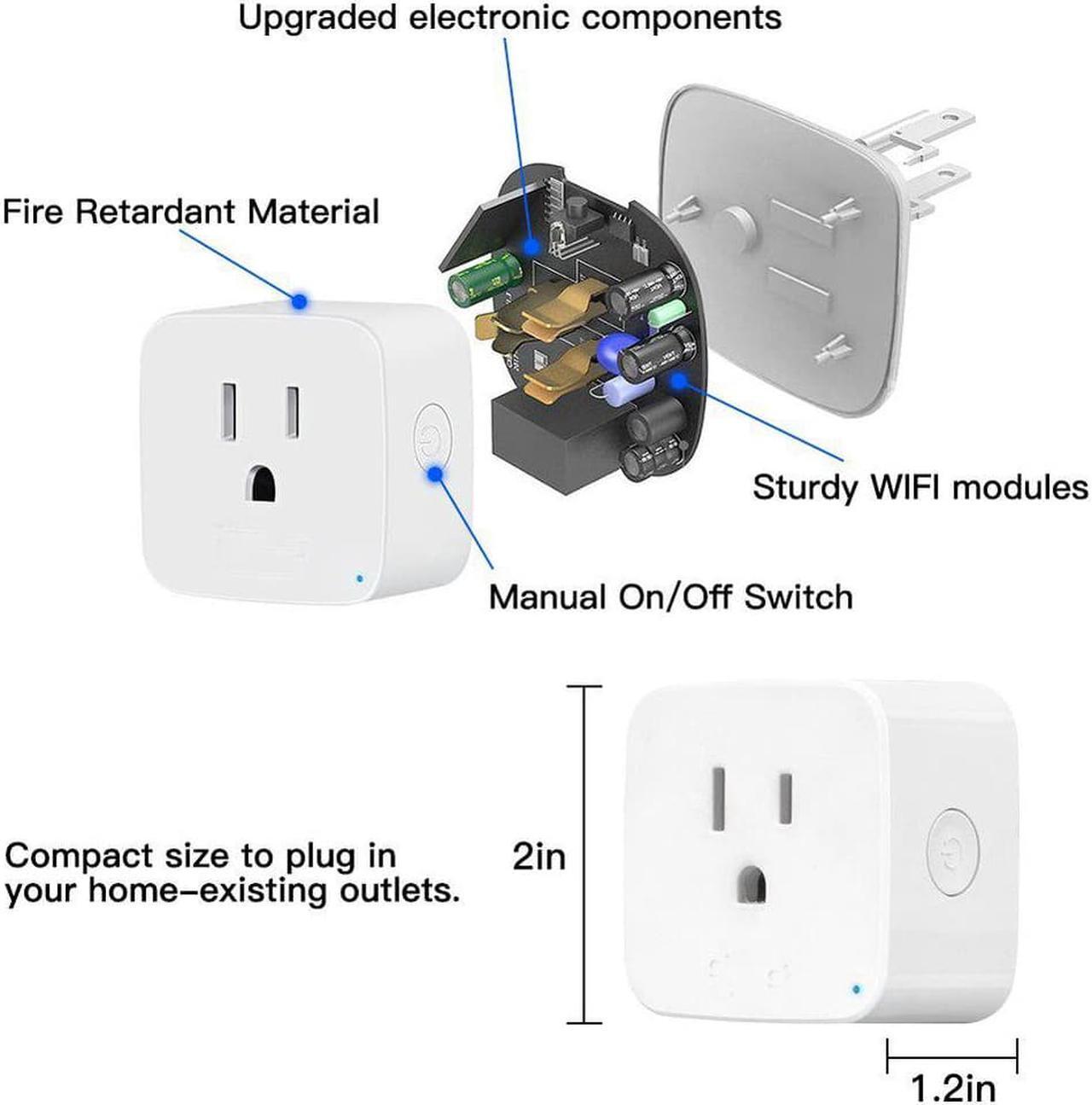 Alt view image 2 of 5 - Smart US Plug Electrical Power Socket Adapter Outltes Timer Wireless App Remote Control by Smartlife Tuya Alexa Google Home