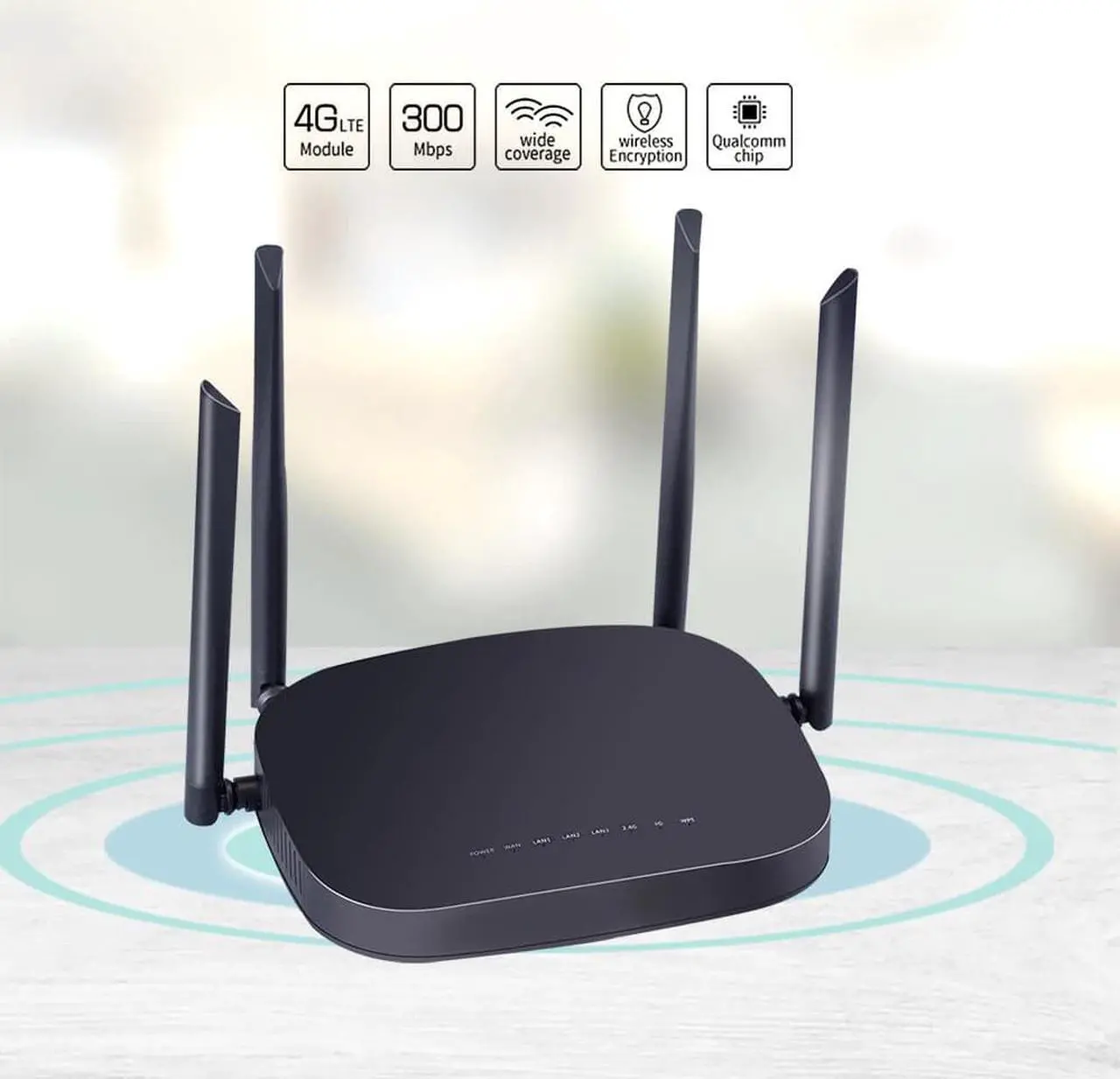 Alt view image 3 of 5 - 4G LTE Smart WiFi Router WiFi Repeater 300Mbps Router High Power SIM Card Wireless CPE Router With 4pcs External Antennas