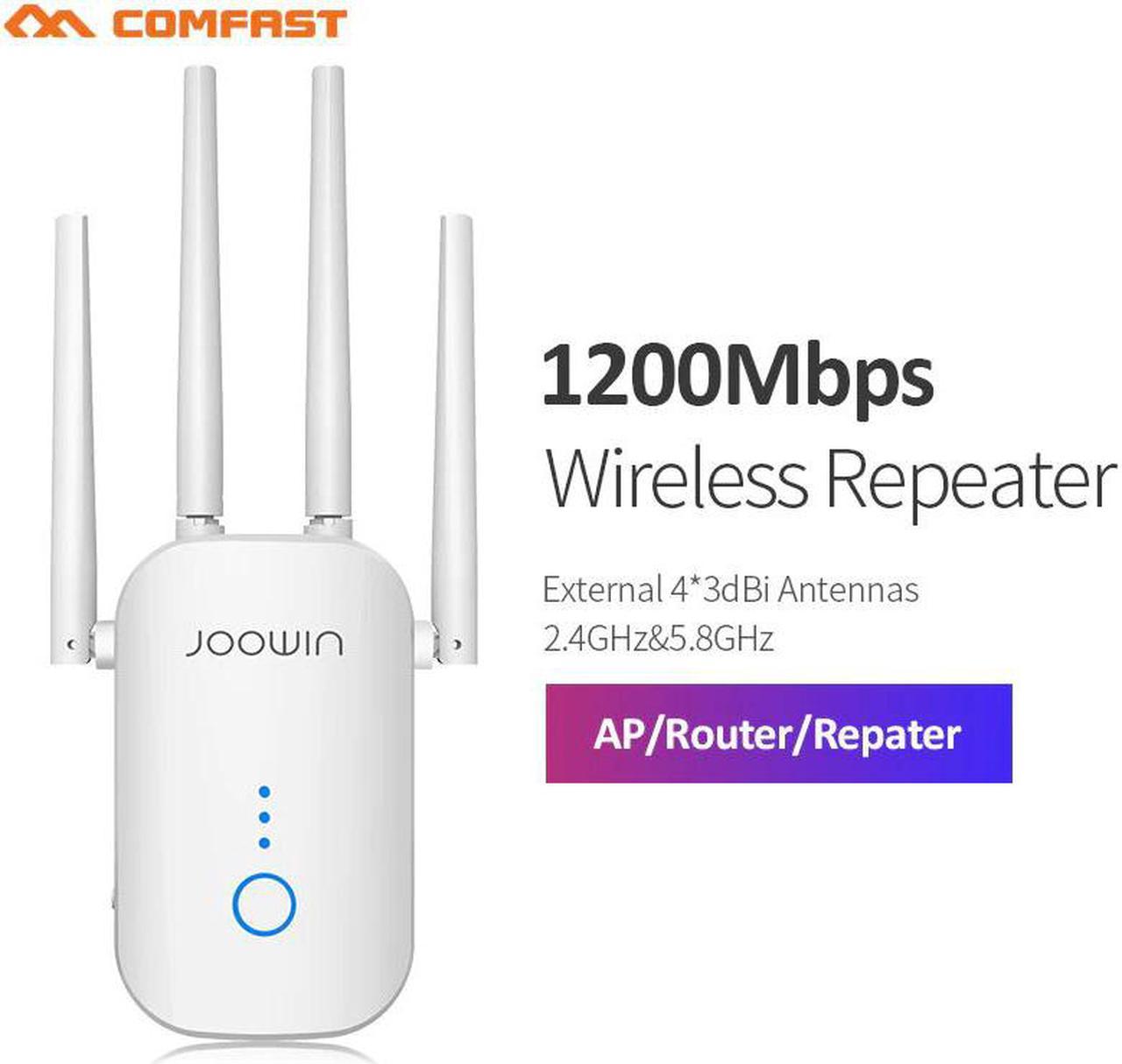 1200Mbps Dual Band 5Ghz Wifi Router Powerful Wifi Repeater Wifi Extender 4*3dbi Antenna Long Range Wlan Wi-fi amplifier