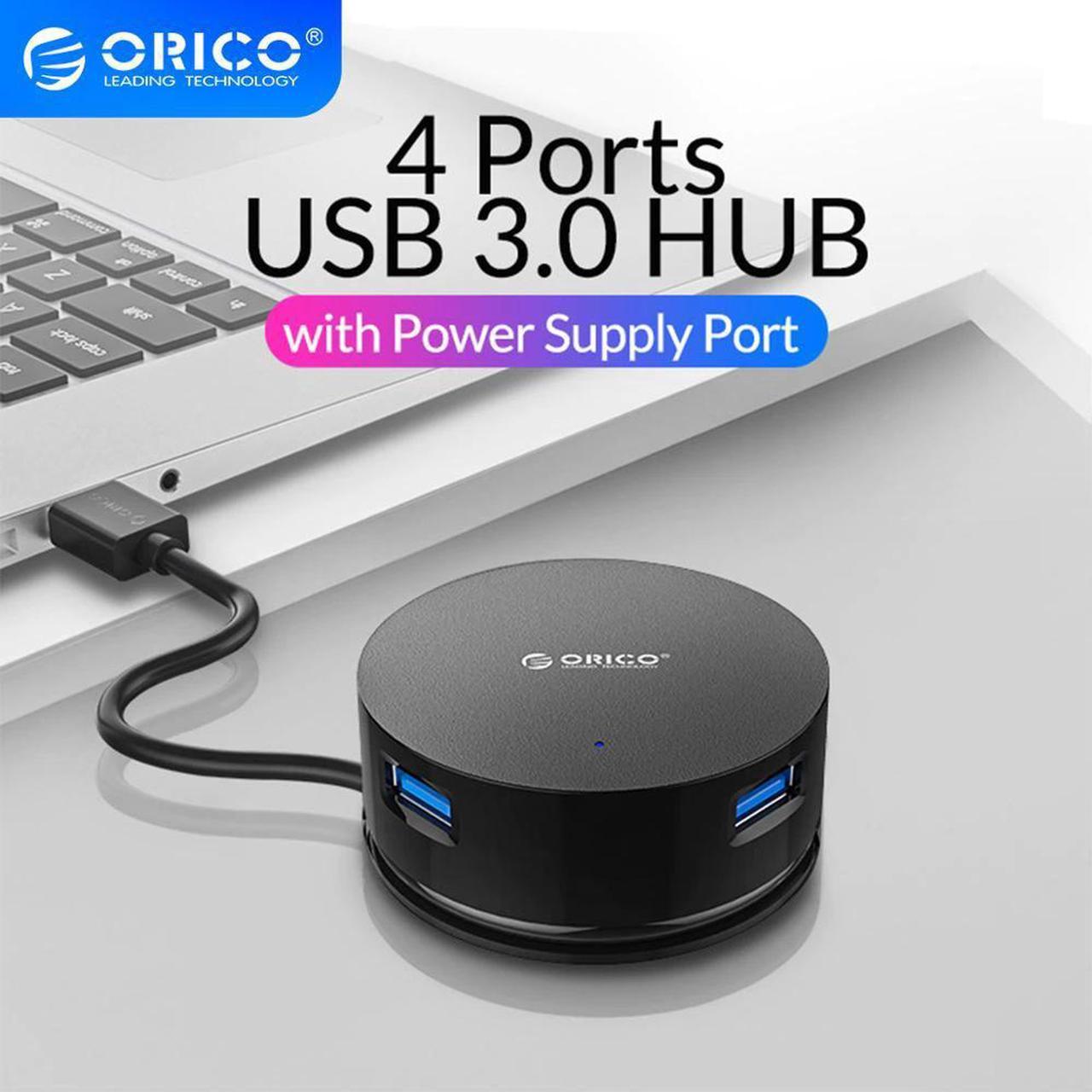 Mini USB 3.0 HUB Super Speed 4 Port USB Splitter OTG Adapter With Power Supply Port Cable Winder for Macbook Air Laptop PC