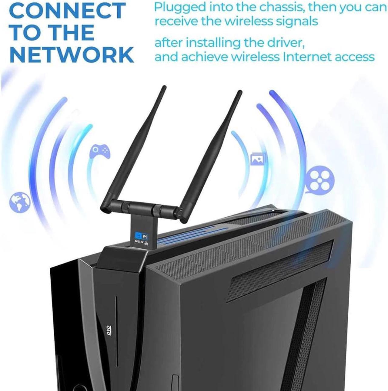 Alt view image 3 of 5 - 1200Mbps Wireless WiFi Adapter RTL8812 2.4G 5G USB3.0 WiFi Dongle 802.11ac Network Adapter Support Windows XP/10/8/8.1/7/Vista/2