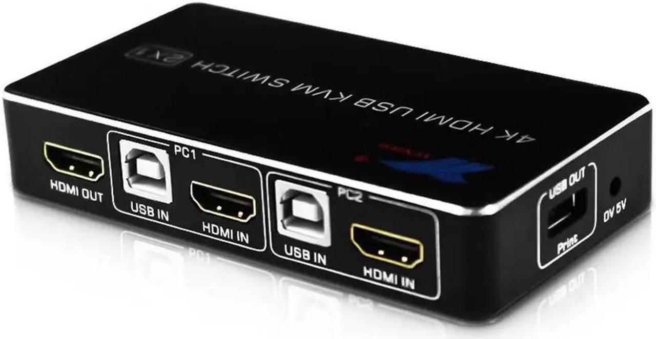Alt view image 3 of 5 - Switch 2 Port Selector Box Hub Switch Switcher Scanner for Mouse Keyboard 4K KVM Switch Printer Accessories
