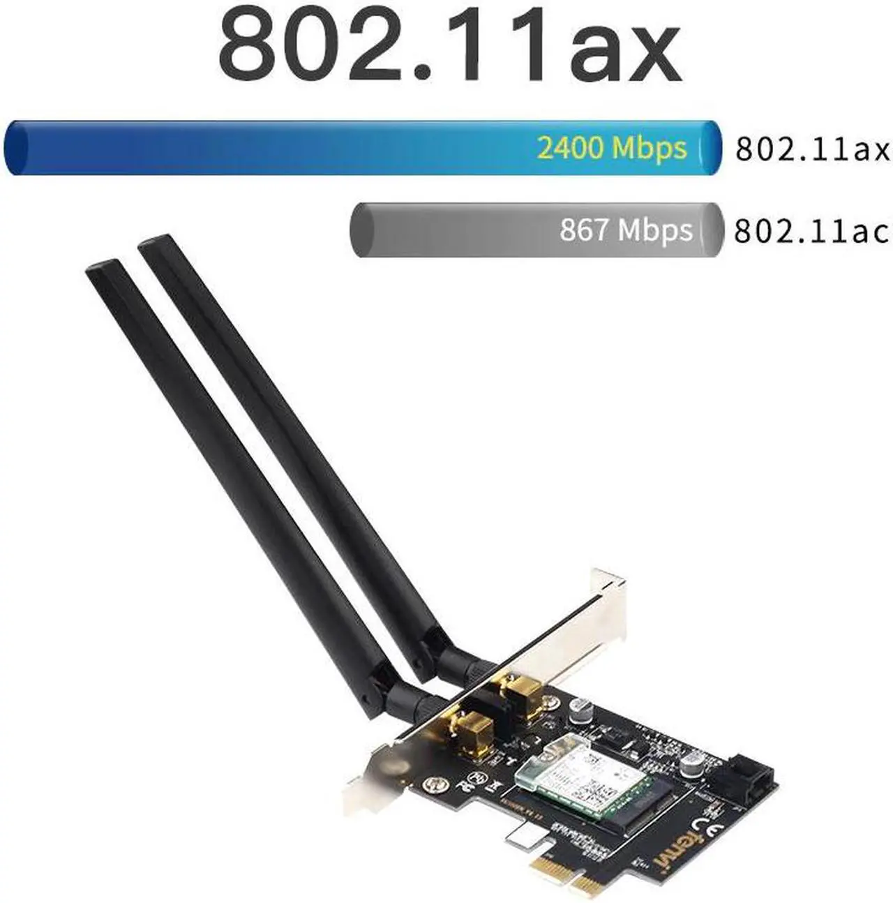 Alt view image 5 of 5 - Desktop Wi-Fi 6 PCI-E Wireless Adapter 2.4Gbps 2.4G/5Ghz 802.11ac/ax Bluetooth 5.0 AX200NGW Wifi Card For  AX200 MU-MIMO