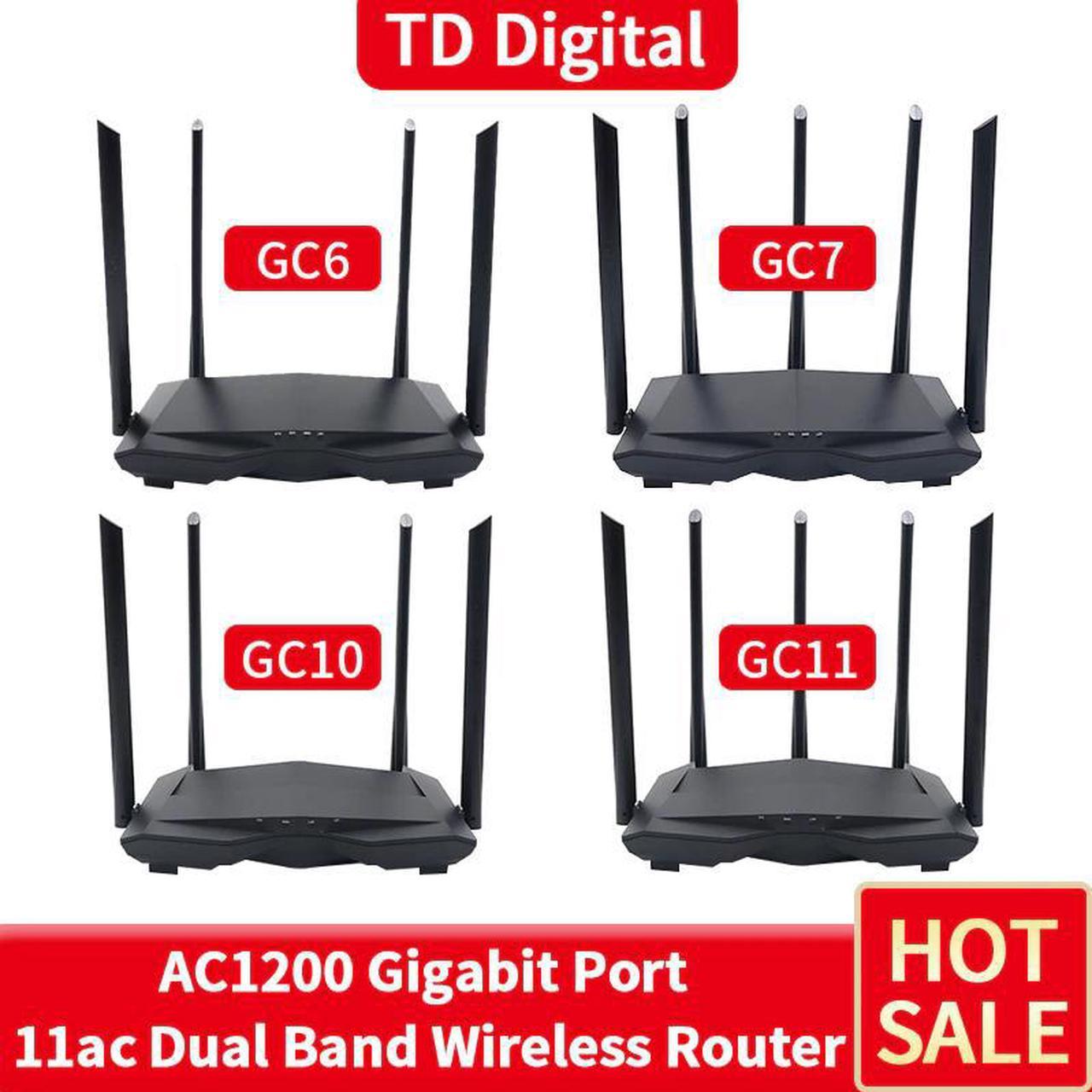 Wireless AC1200 WiFi Router with 2.4G/5.0G High Gain Antenna Home Coverage Dual Band Wireless Router,App Control