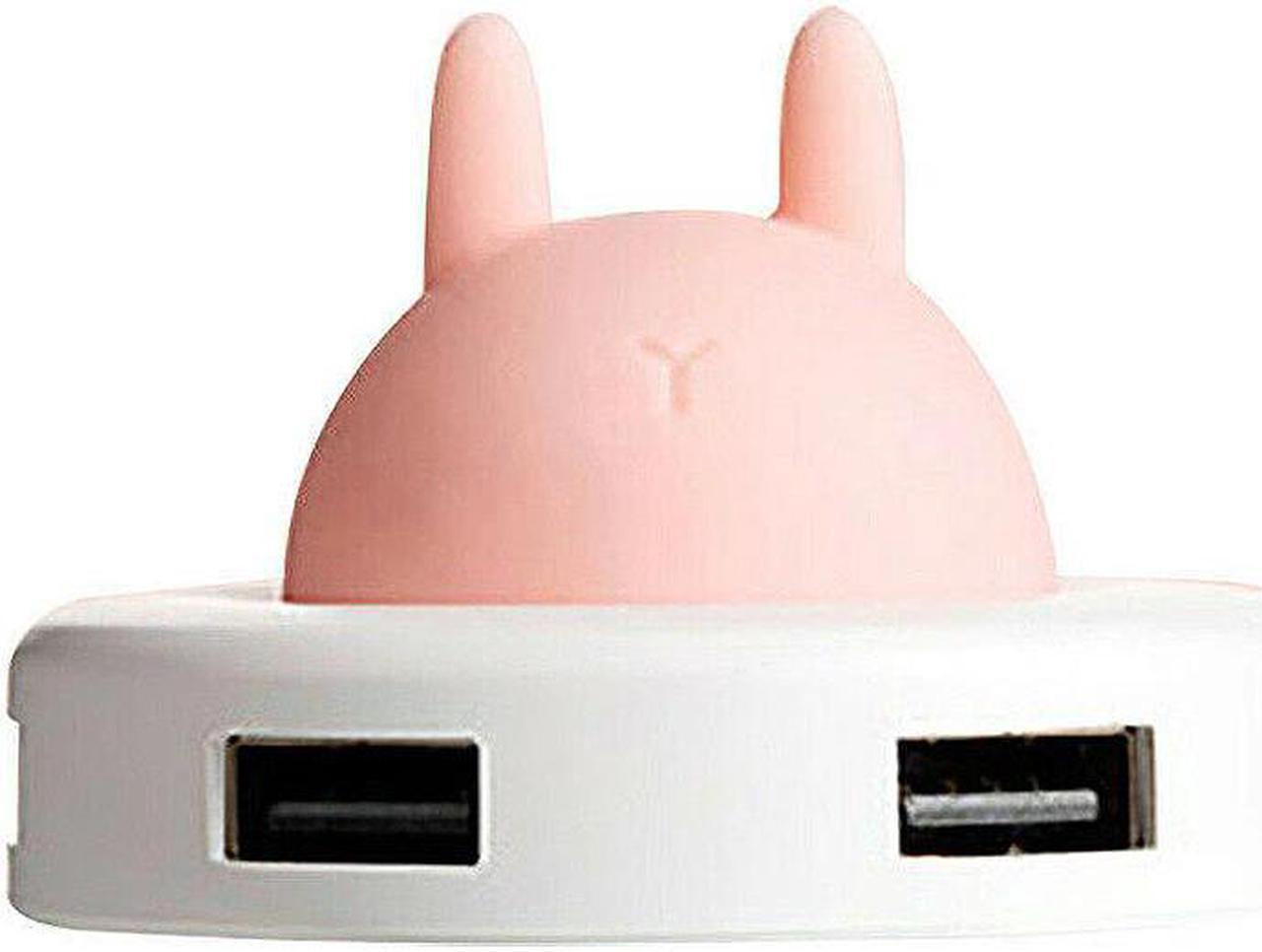 Cute USB Night Light Hub Portable Atmosphere Night Light Hub Extender 4 Port USB Splitter Cable Cartoon