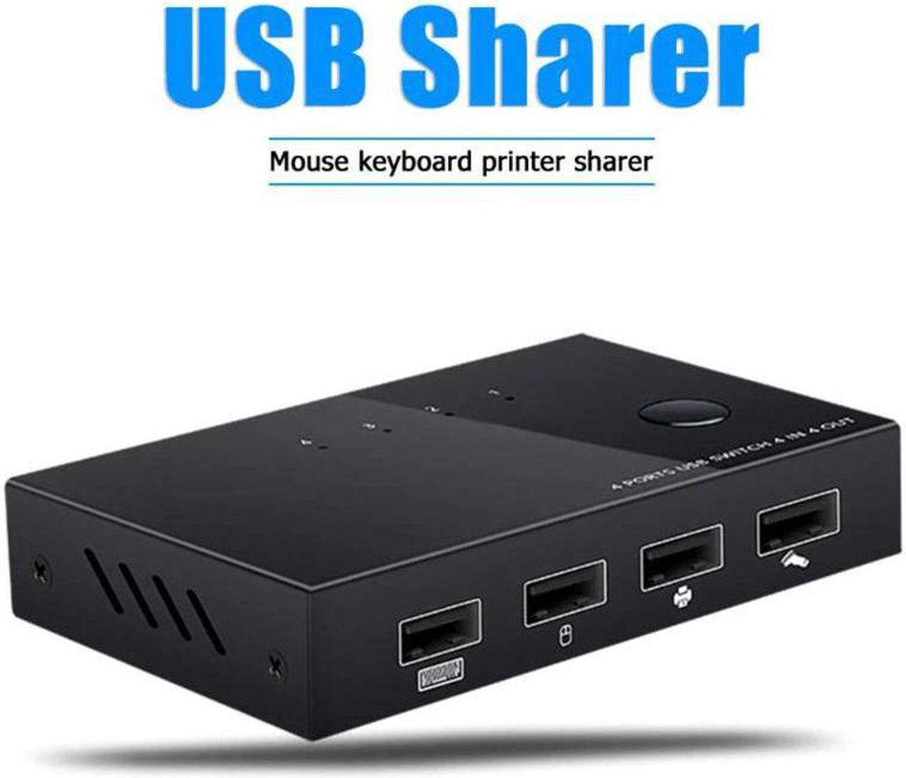 Switch KVM Switch Box 4 Port 4K  Switcher PC Sharing Splitter for Sharing Printer Keyboard Mouse Monitor KVM Switch