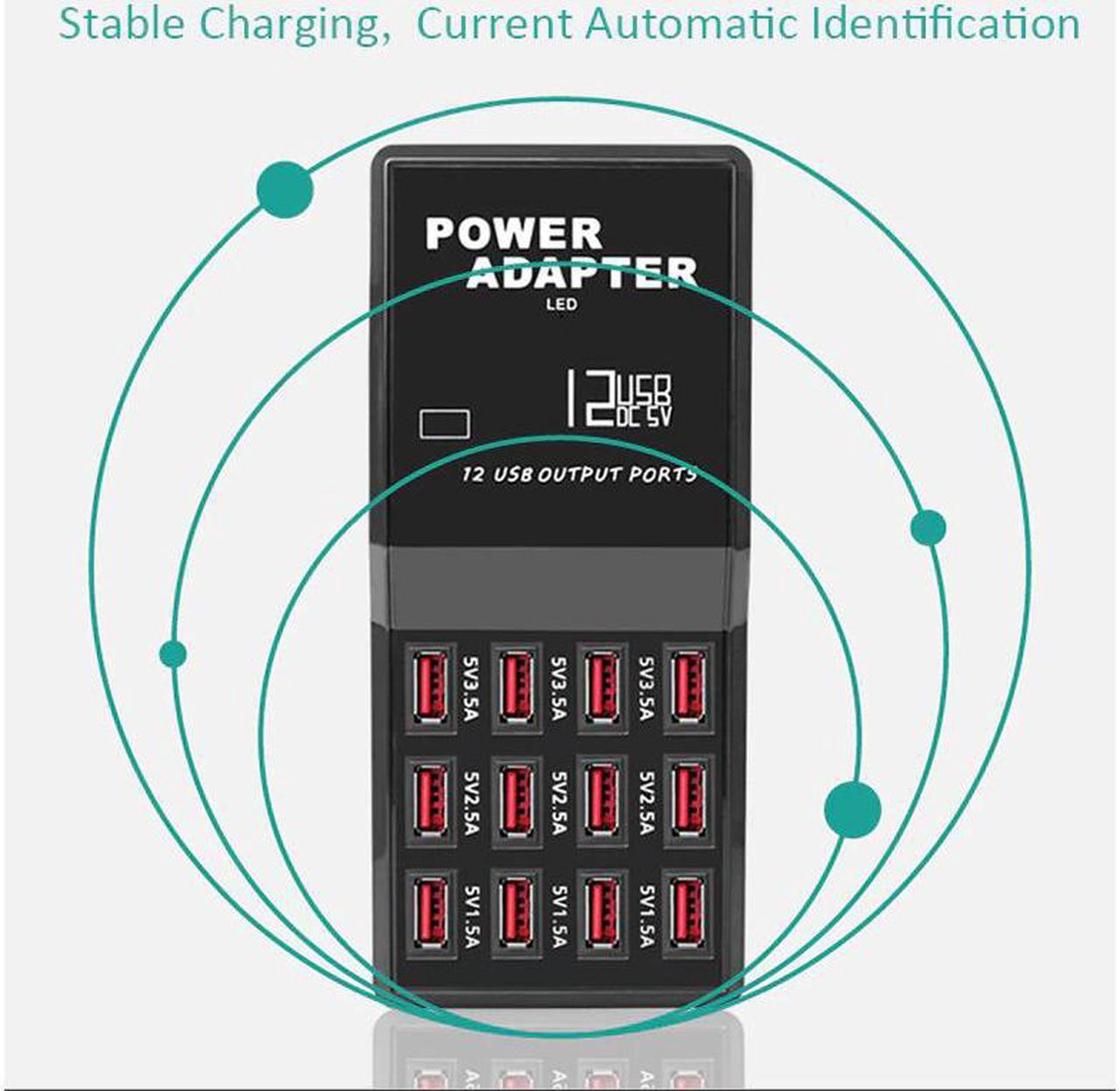 Alt view image 2 of 5 - 12 Ports USB Hub 3.0 Multi Port USB Charger Hub Charging Station Dock For Ipad Pro  S9 S10 + Multiple Devices