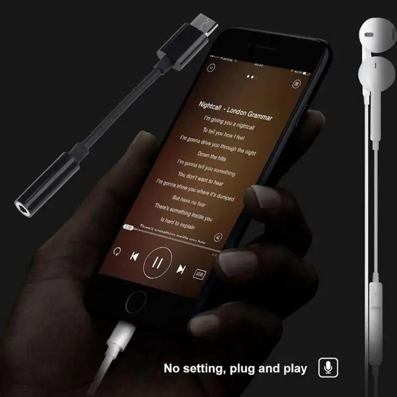 Alt view image 3 of 5 - C male to 3.5mm USB-C Cable Adapter Earphone Female To 3.5mm Jack Headphone Cable Audio Aux Cable Adapter For
