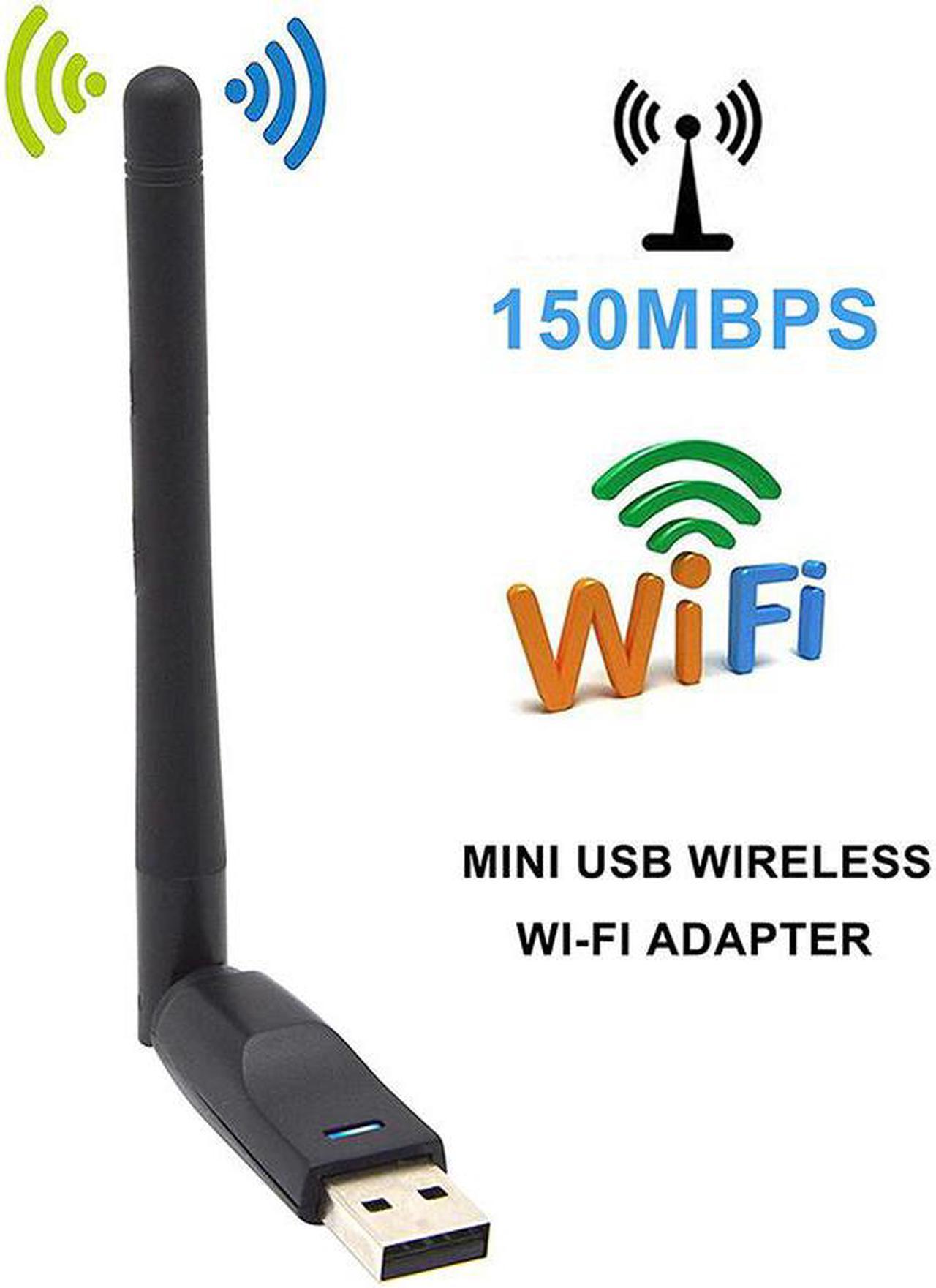 150Mbps USB 2.0 WiFi Wireless Network Card Ralink RT5370 802.11 b/g/n LAN Adapter with rotatable Antenna for PC Laptop