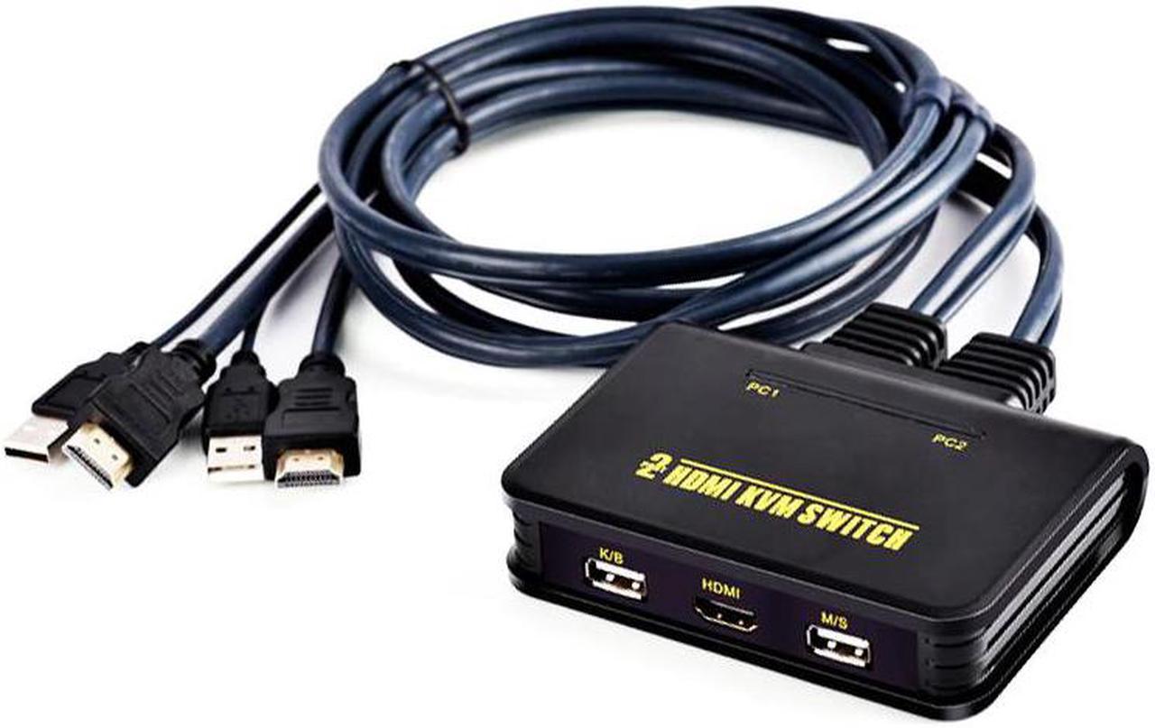 kvm switch 2 In 1 Out USB Auto  Computer Switch 2 Computers Shared Keyboard Mouse  Display Free 2 Cables support 1080P