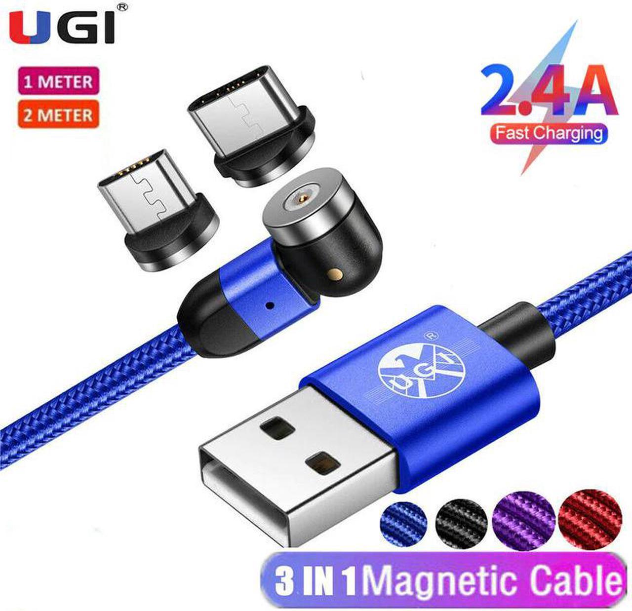 1M/2M/ Magnetic Cable 2.4A Fast Charging Charger 540° 180° 360° Rotating Micro USB Type C USB C For Android Tablet laptop