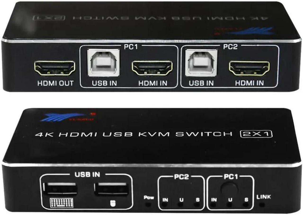 Alt view image 5 of 5 - Switch 2 Port Selector Box Hub Switch Switcher Scanner for Mouse Keyboard 4K KVM Switch Printer Accessories