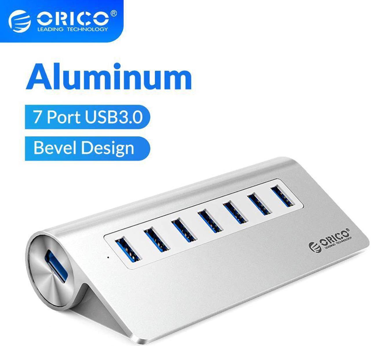 Aluminum Bevel Design 7 Port USB 3.0 HUB High Speed Splitter With 12V Power Adapter For PC Macbook Computer Accessories