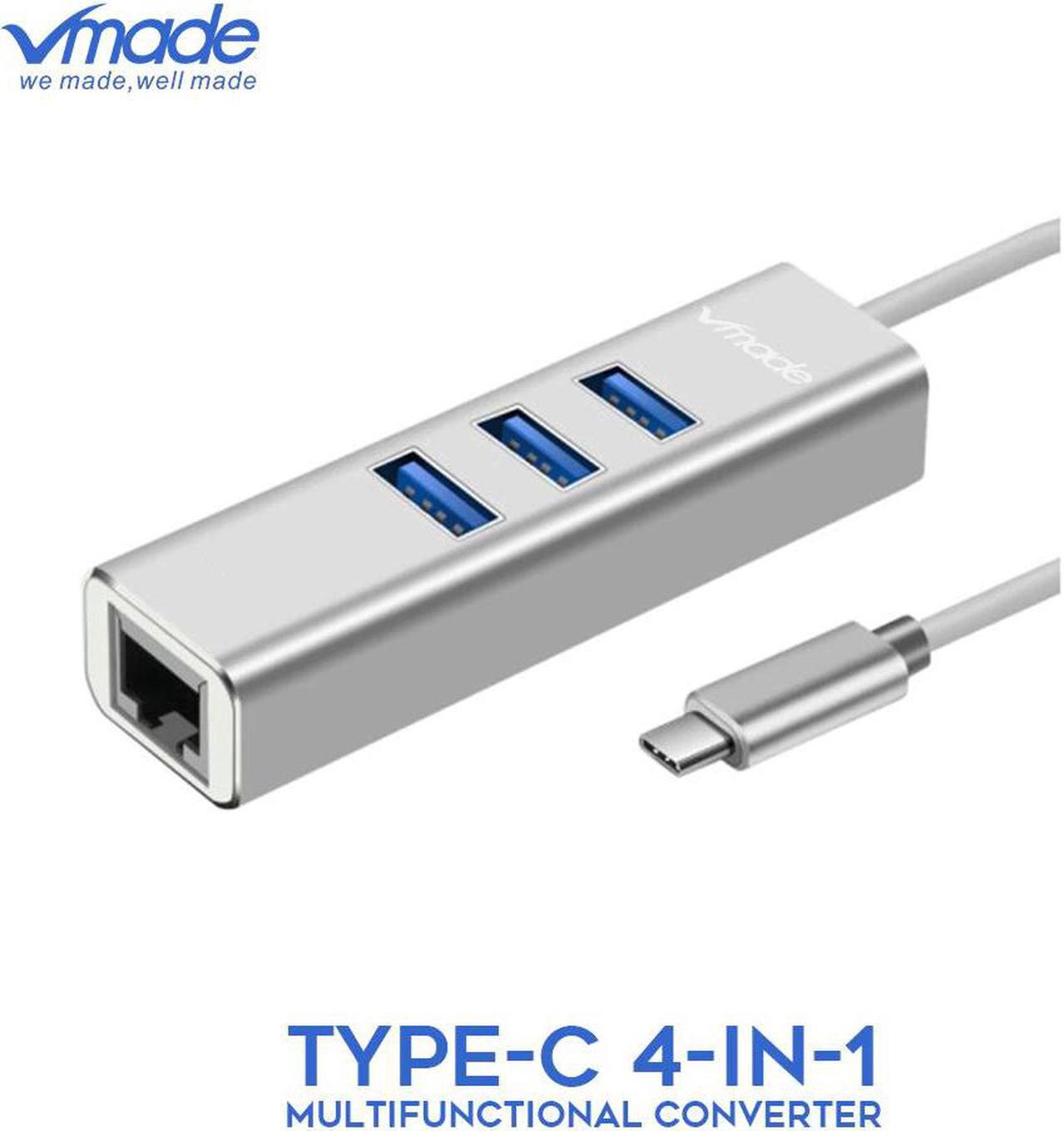 USB 3.0 to Gigat Ethernet Adapter 3-Port USB 3.0 Hub Bus w/ 10/100/1000 RJ45 Gigat Ethernet LAN Port Converter HUB type c