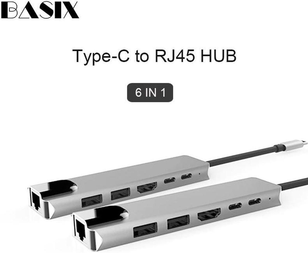 USB Type C Hub Hdmi 4K USB C Hub to Gigat Ethernet Rj45 Lan Adapter for Mac book Computer Accessory USB-C HDMI Ethernet